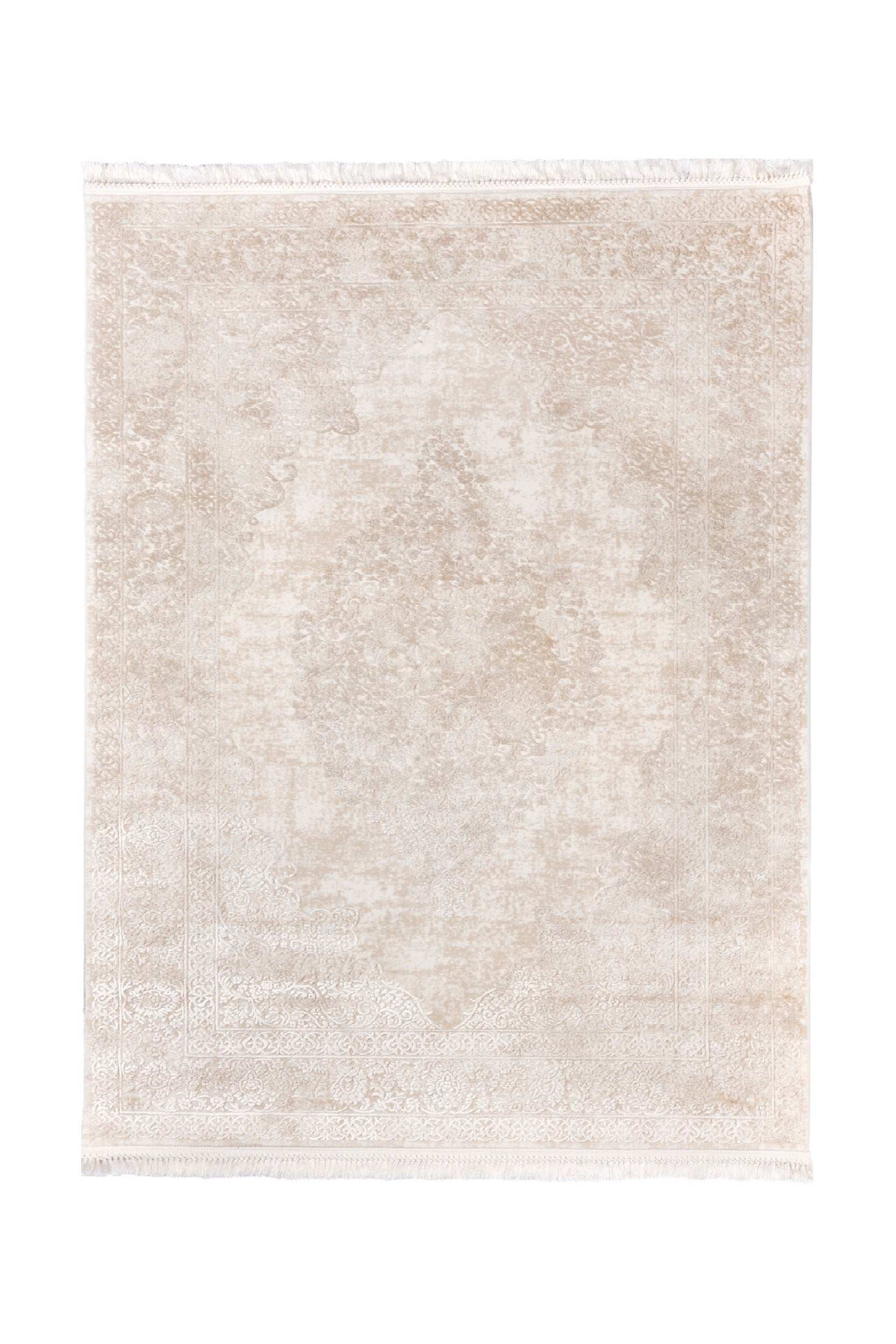 PREMIUM Abstract/Classic Bedroom Carpet Cream/Beige Acrylic -Aysil 1716A