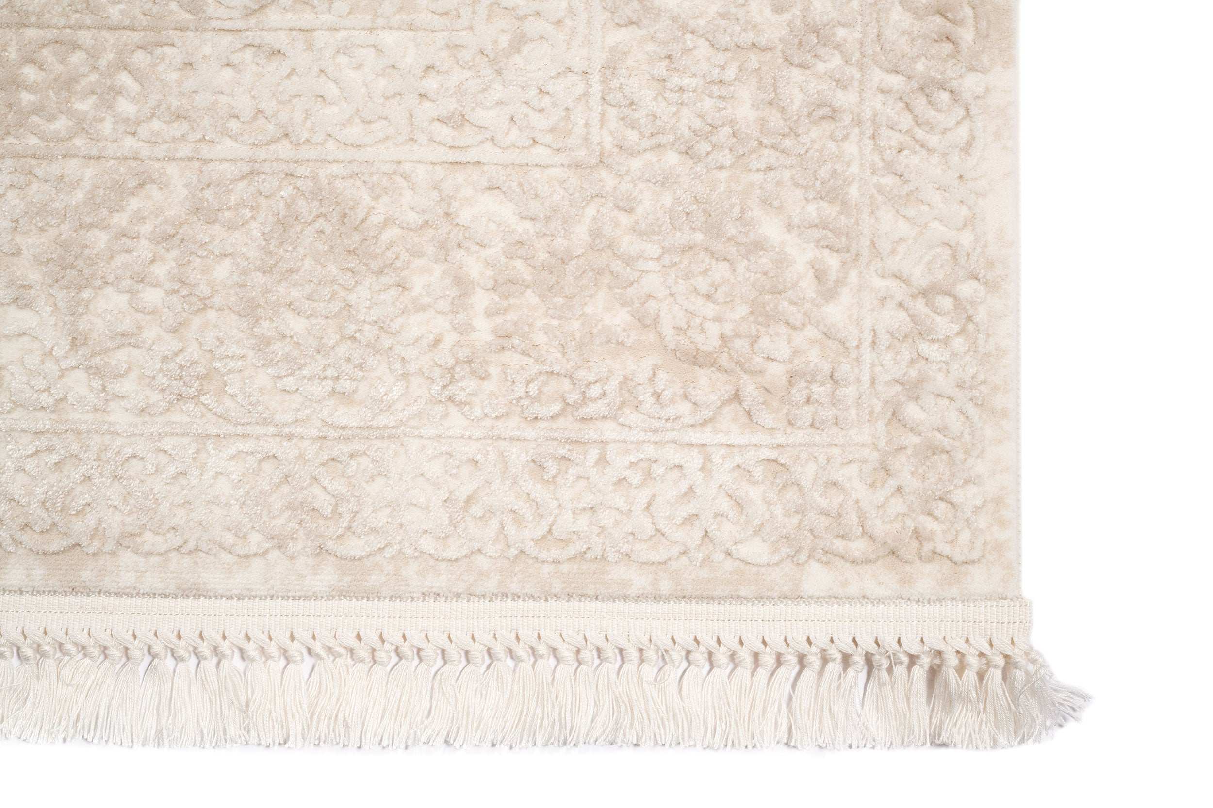 PREMIUM Abstract/Classic Bedroom Carpet Cream/Beige Acrylic -Aysil 1716A