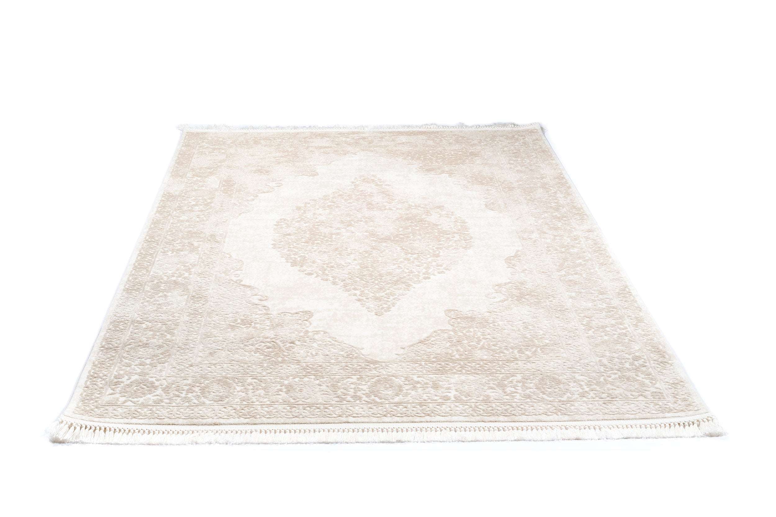 PREMIUM Abstract/Classic Bedroom Carpet Cream/Beige Acrylic -Aysil 1716A