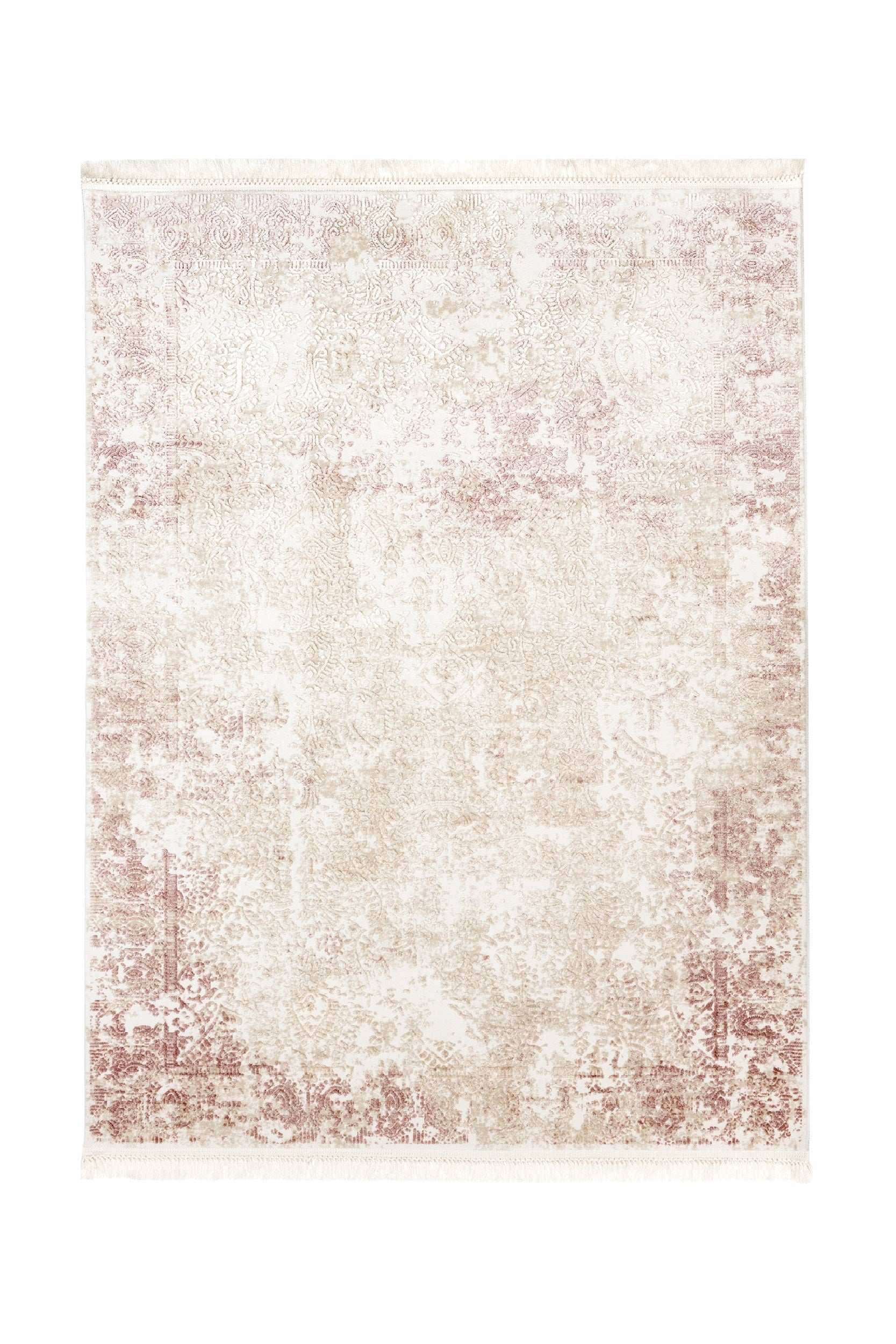 PREMIUM Abstract/Modern Living Cream/Pink Acrylic Carpet - Aysil 1717B