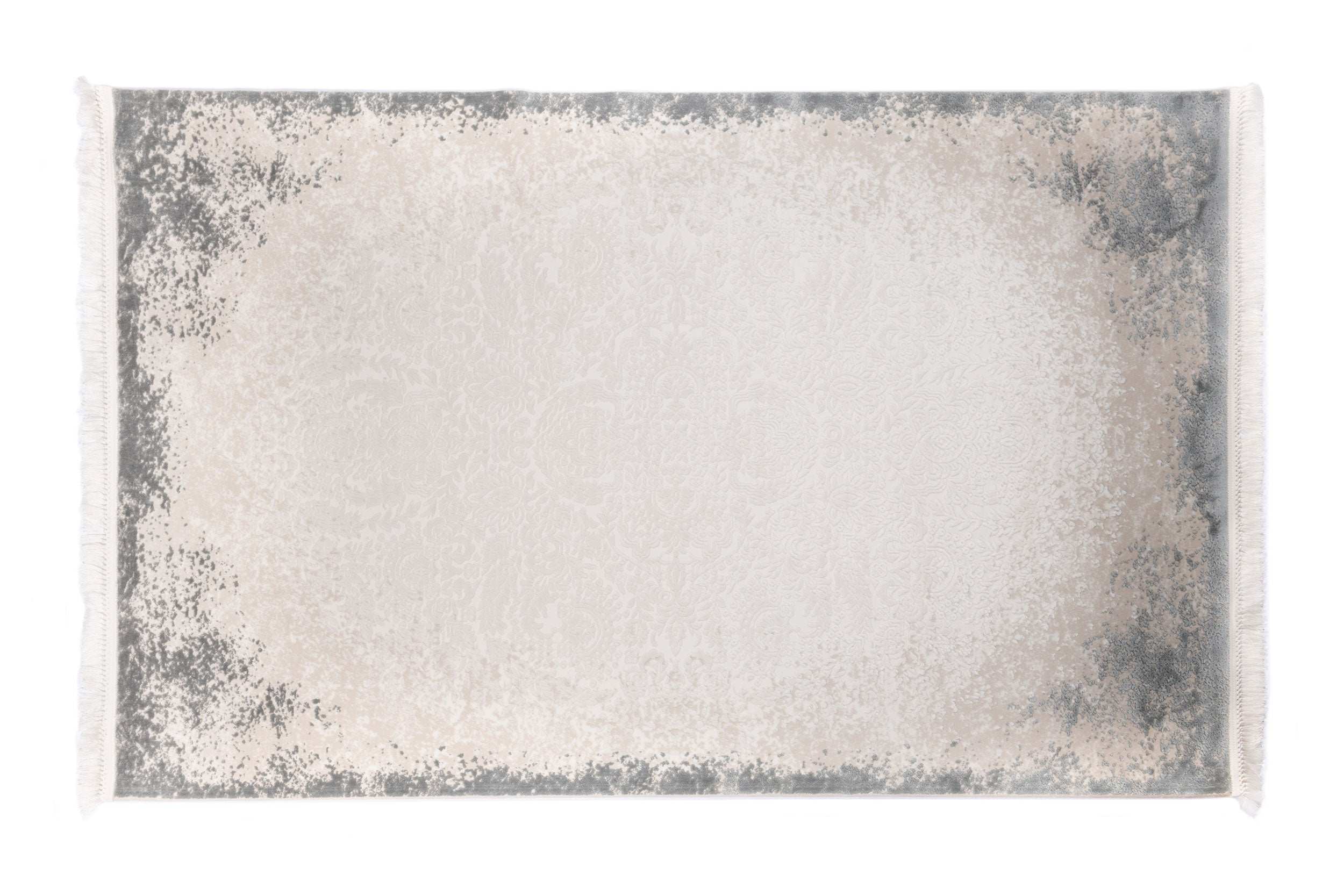 PREMIUM Modern Living Grey/Cream Acrylic Carpet - Aysil 1861D