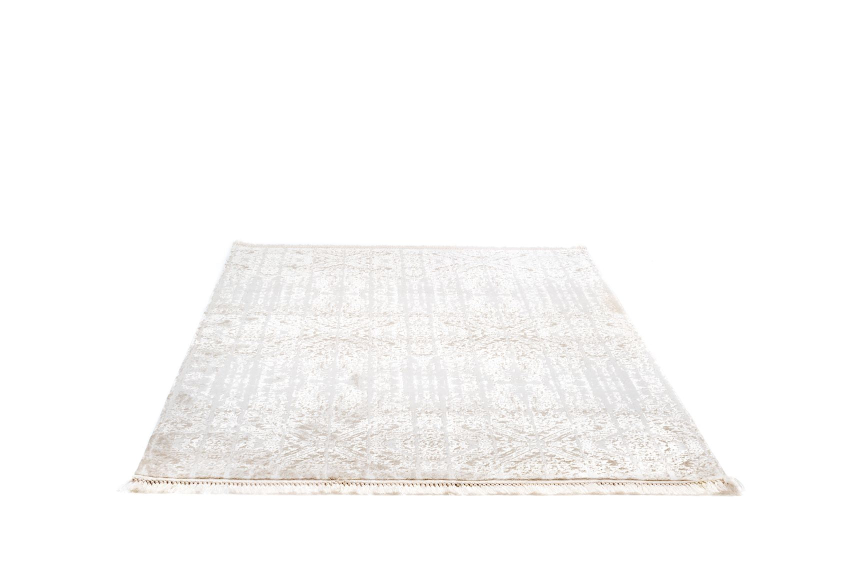 PREMIUM Modern/Geometric Bedroom Carpet Cream/White Acrylic - Aysil 1880A
