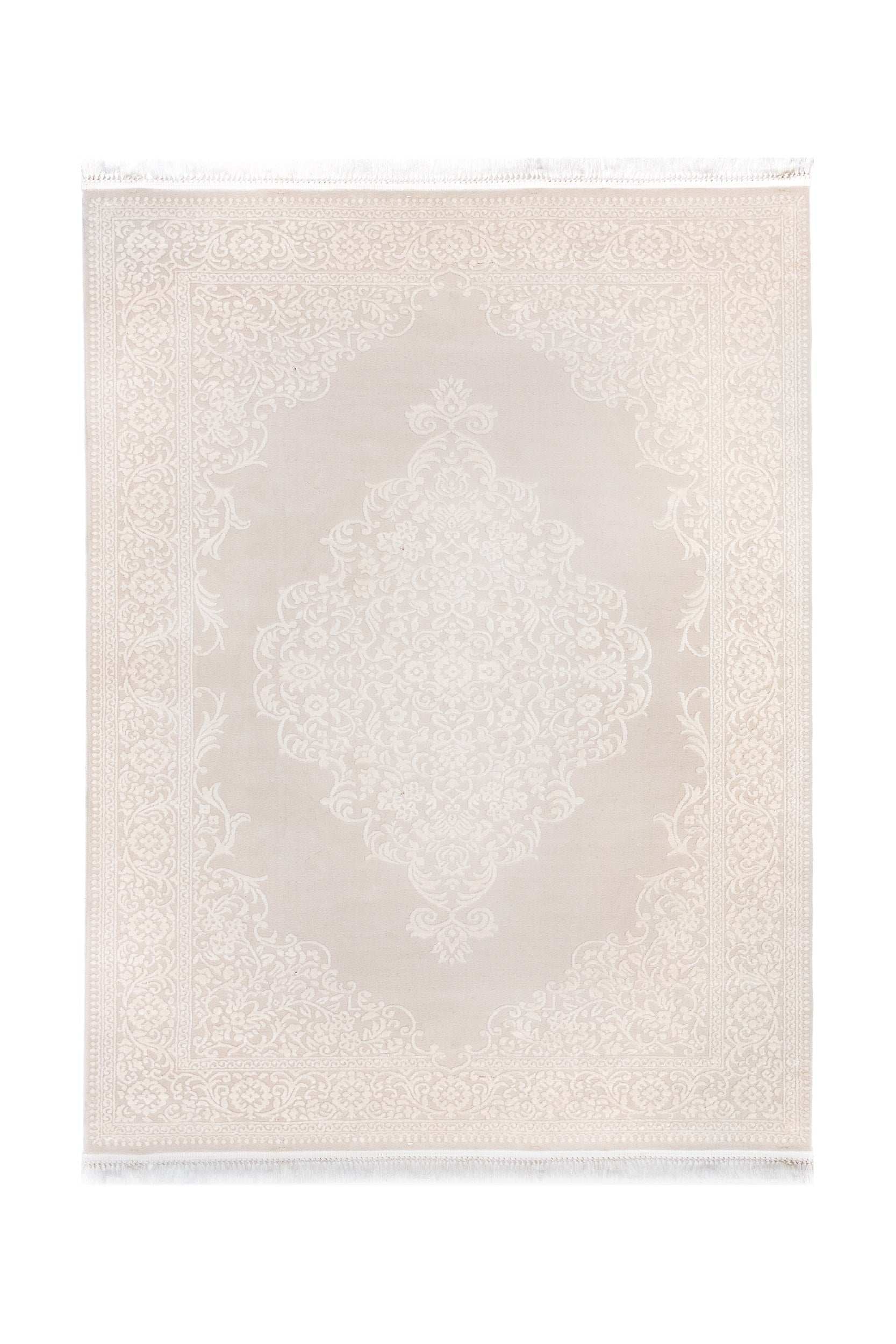 PREMIUM Modern Living Cream/Beige Acrylic Rectangular Carpet - Aysil 1897B