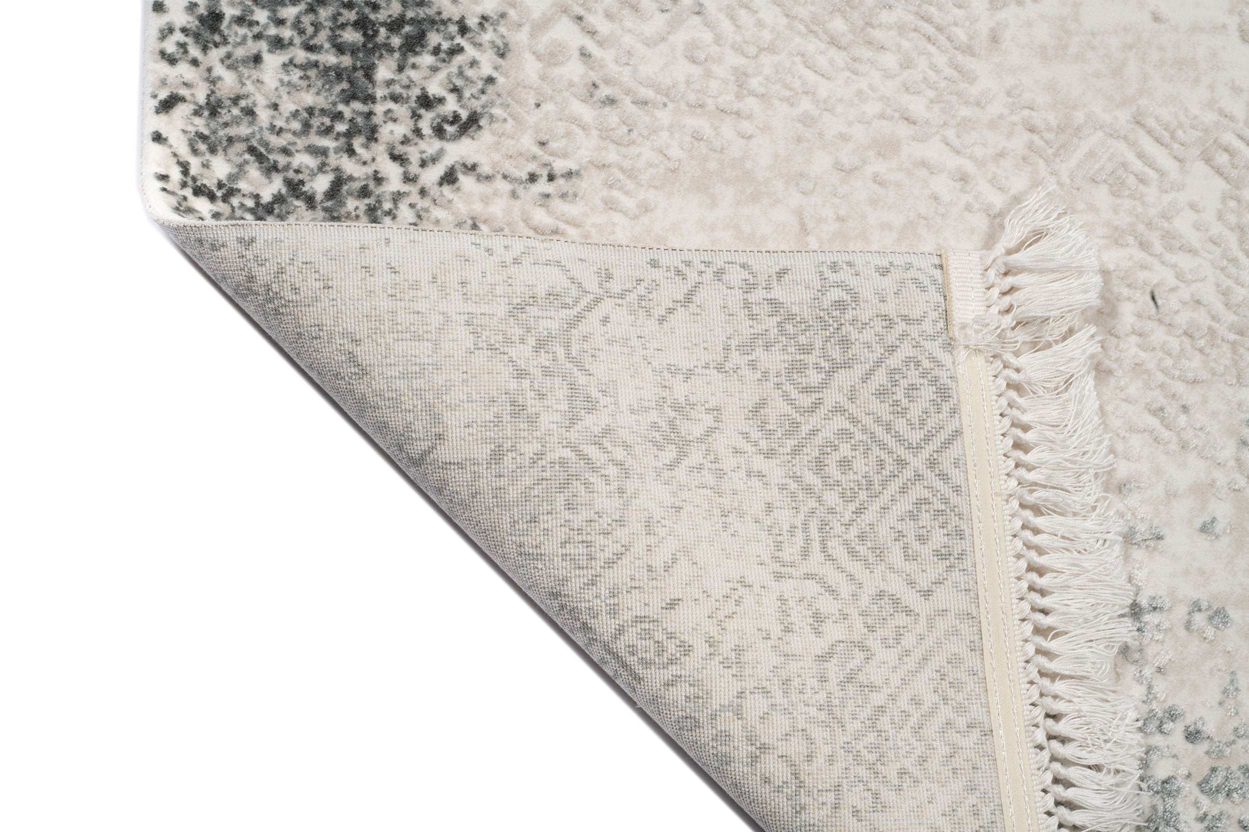 PREMIUM Minimalist/Modern Grey/Cream Acrylic Rectangular Carpet - Aysil 2822C