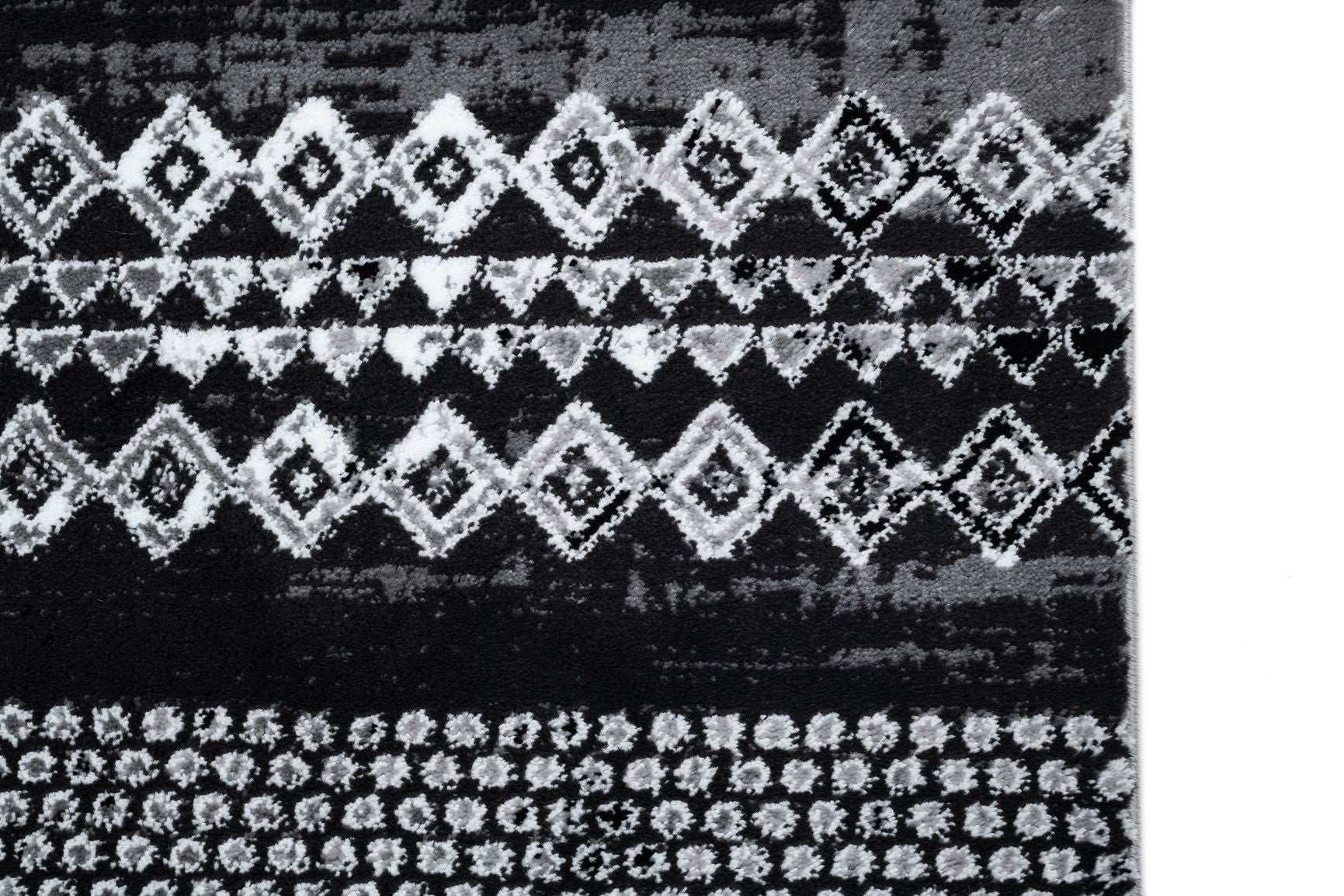 Modern Living Room Carpet Grey/Black Polypropylene Festival 2076B