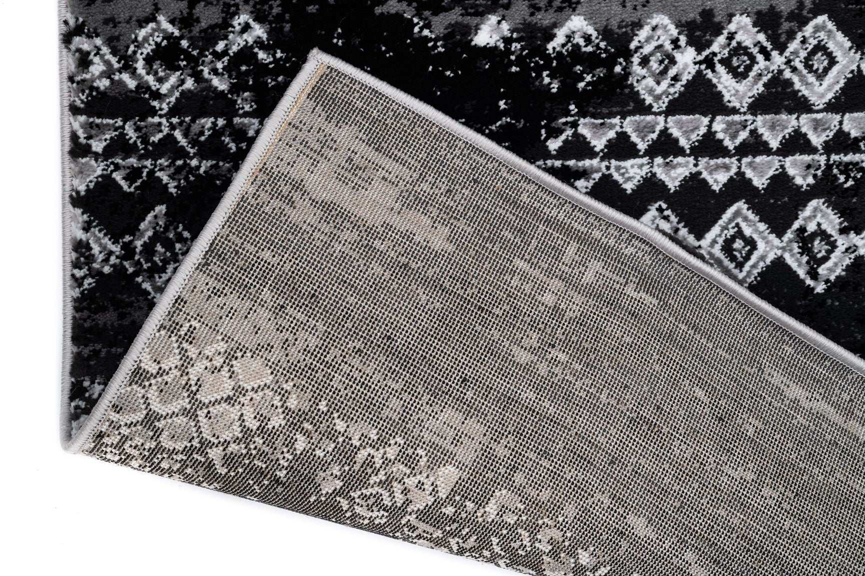 Modern Living Room Carpet Grey/Black Polypropylene Festival 2076B