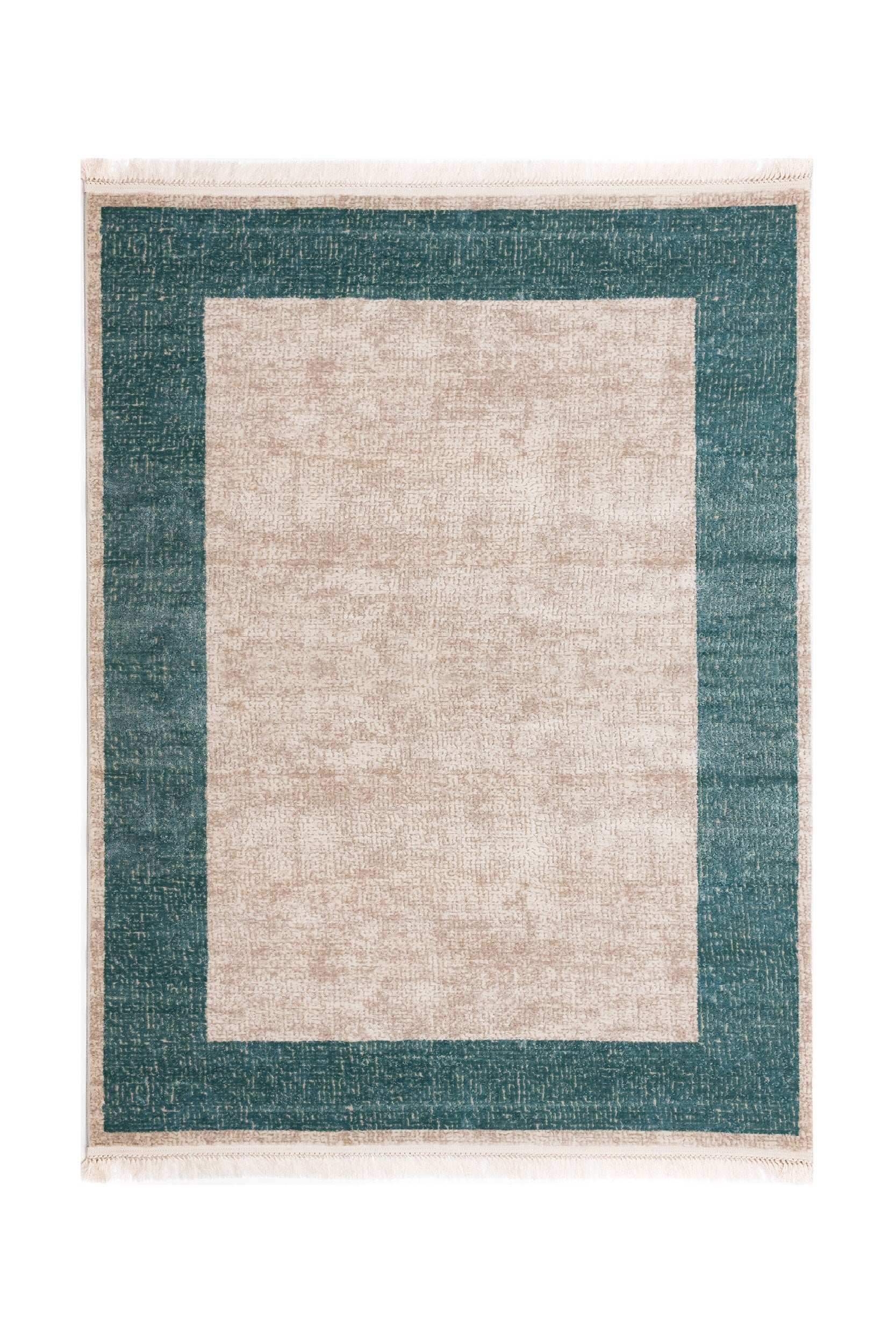 PREMIUM Modern Living Room Carpet Turquoise/Beige Acrylic - Aysil 2142A