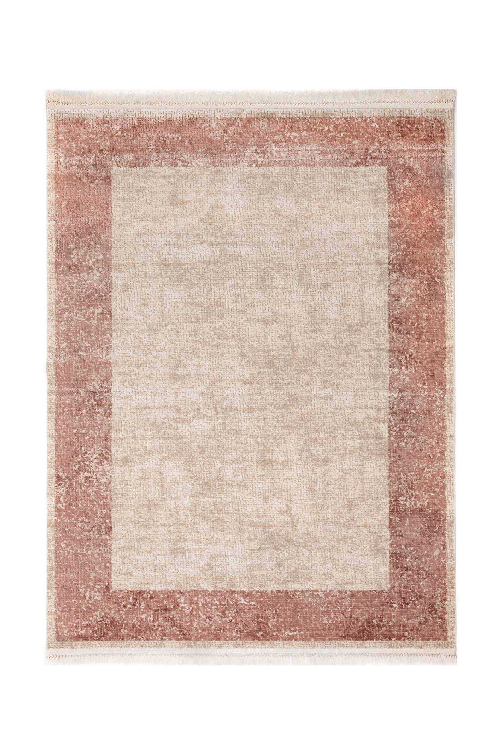 PREMIUM Modern Bedroom Beige/Pink Acrylic Rectangular Carpet - Aysil 2142B