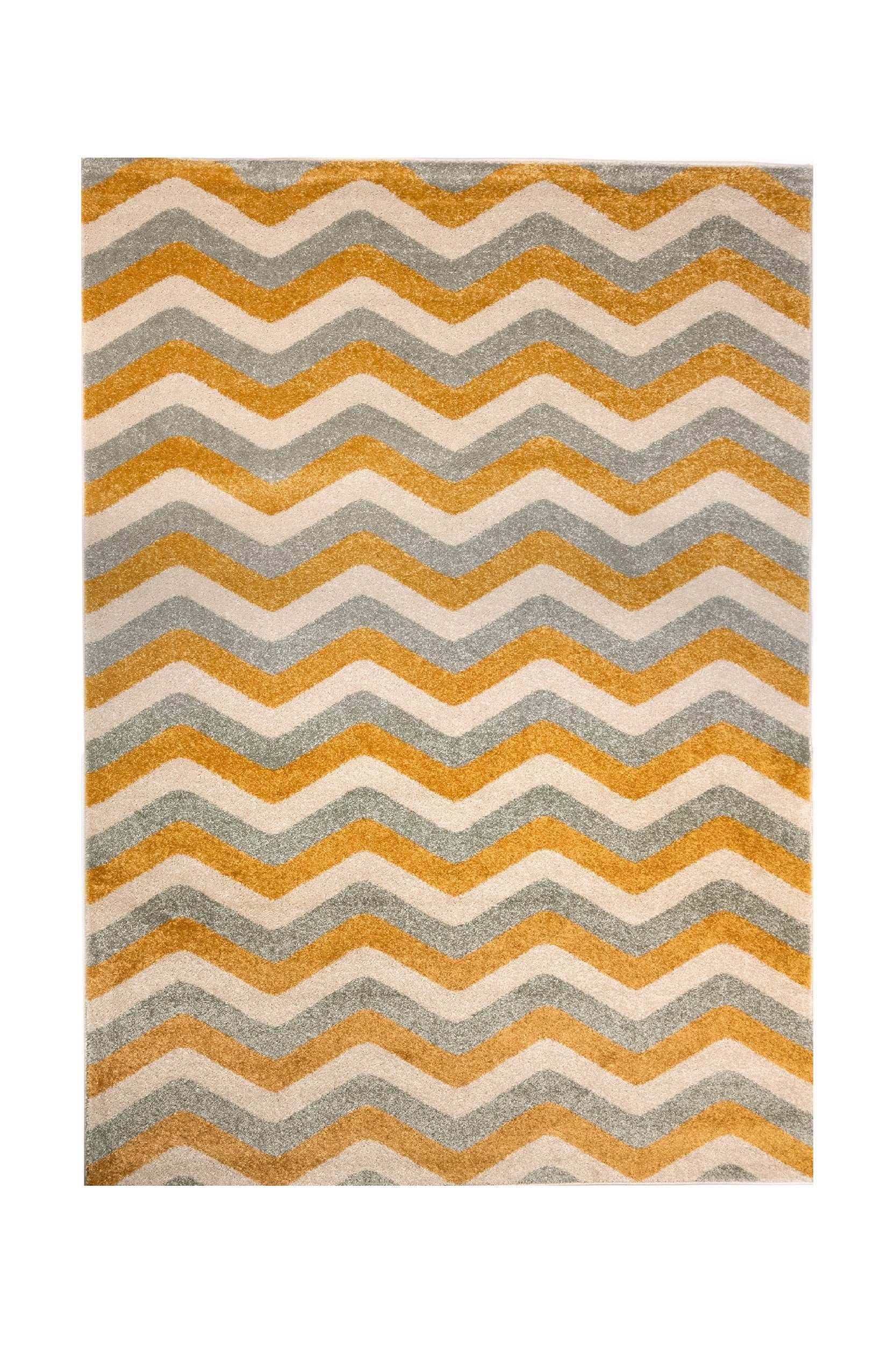 Modern Children's Room Carpet Blue/Cream/Yellow Rectangular Polypropylene - Emily 2324a