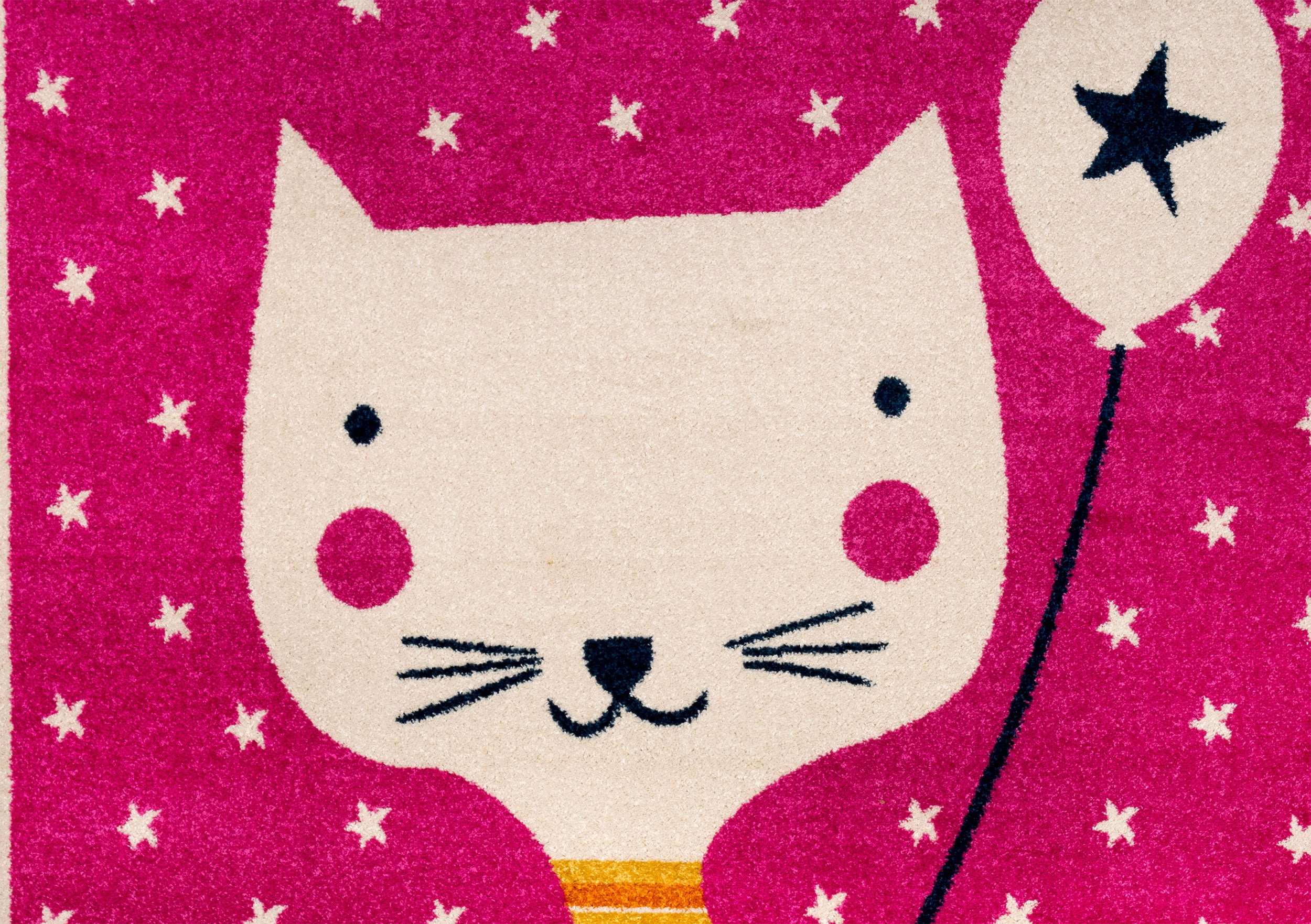 Modern Pink Polypropylene Children's Room Rug Rectangular - Emily 2345A