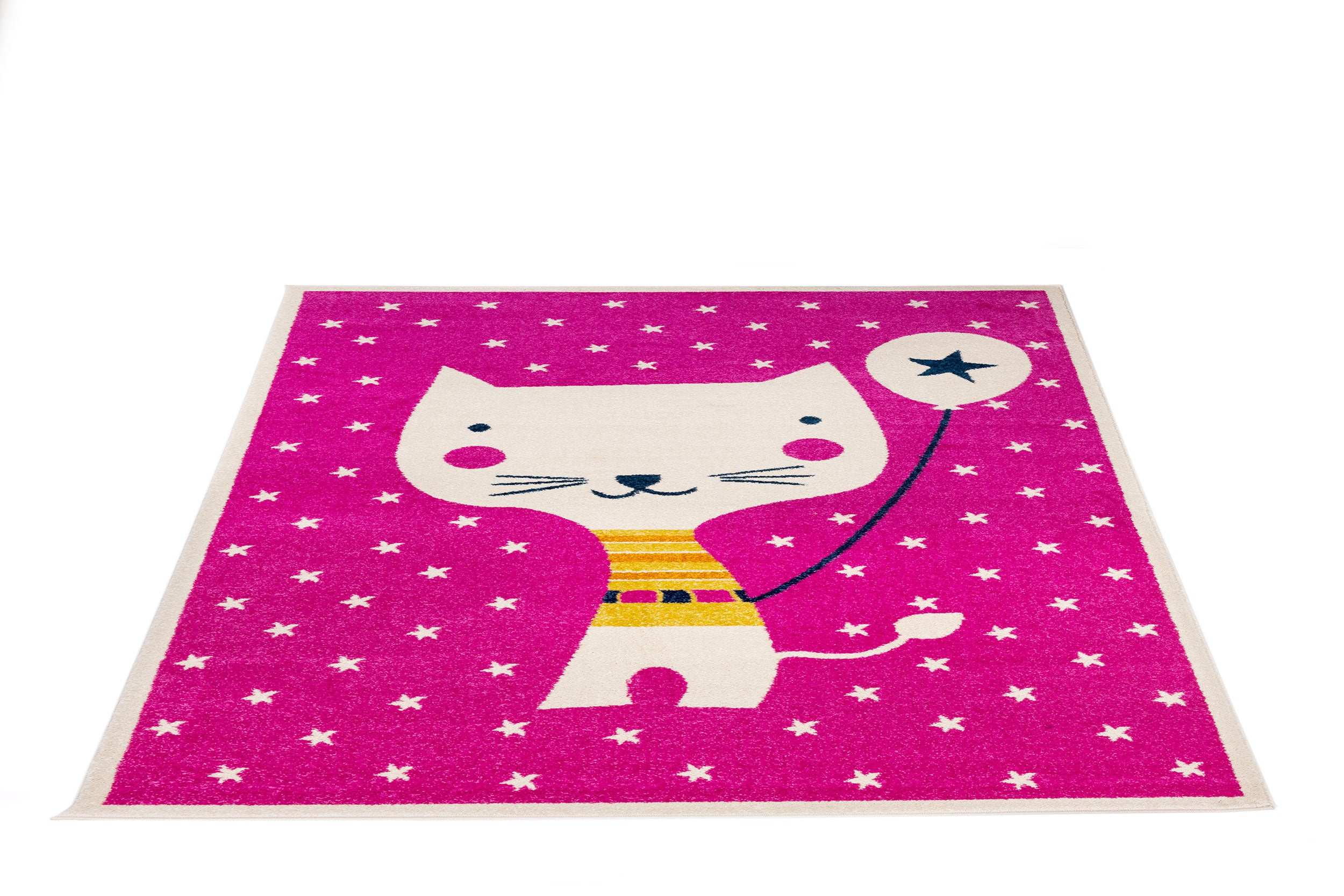 Modern Pink Polypropylene Children's Room Rug Rectangular - Emily 2345A