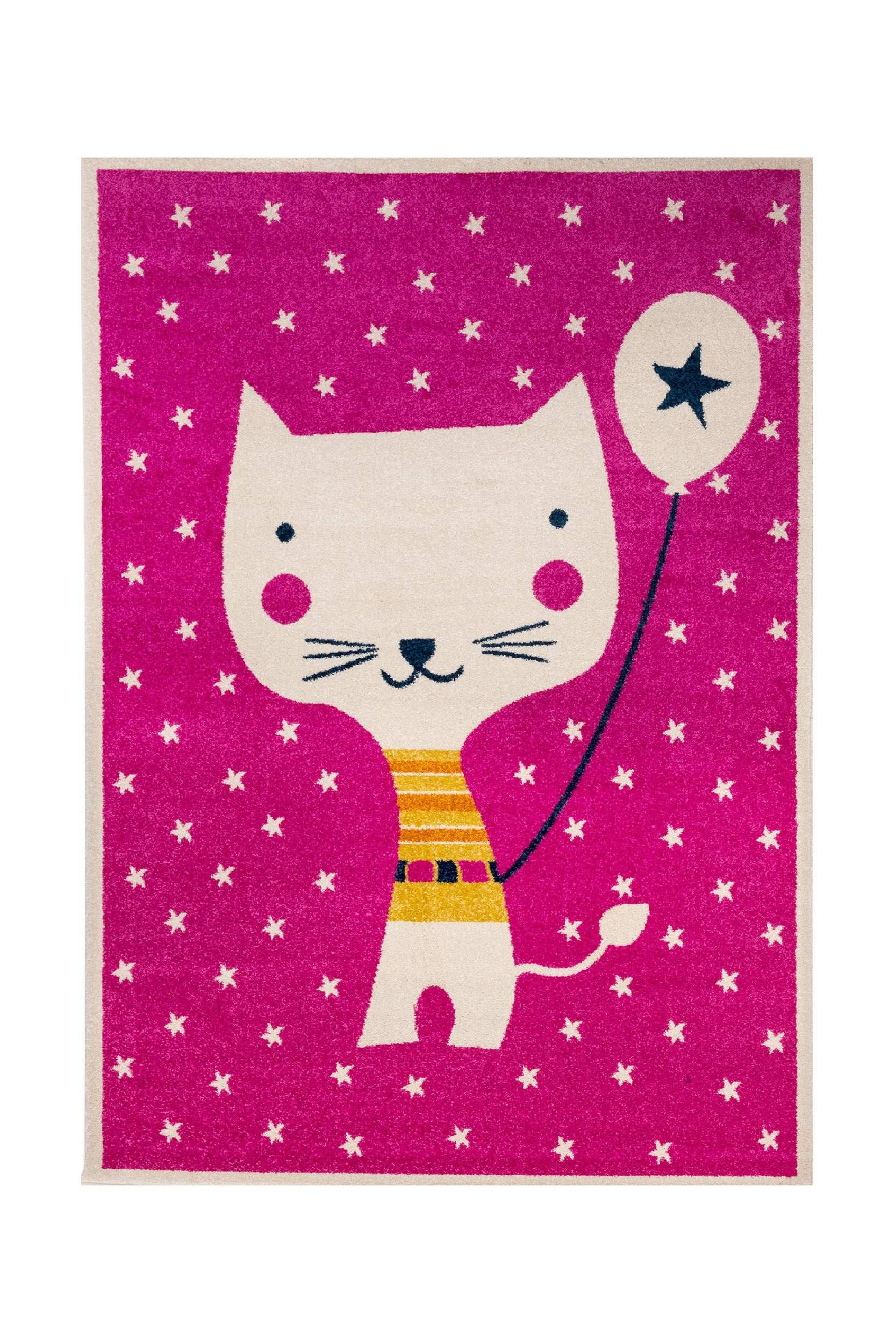 Modern Pink Polypropylene Children's Room Rug Rectangular - Emily 2345A