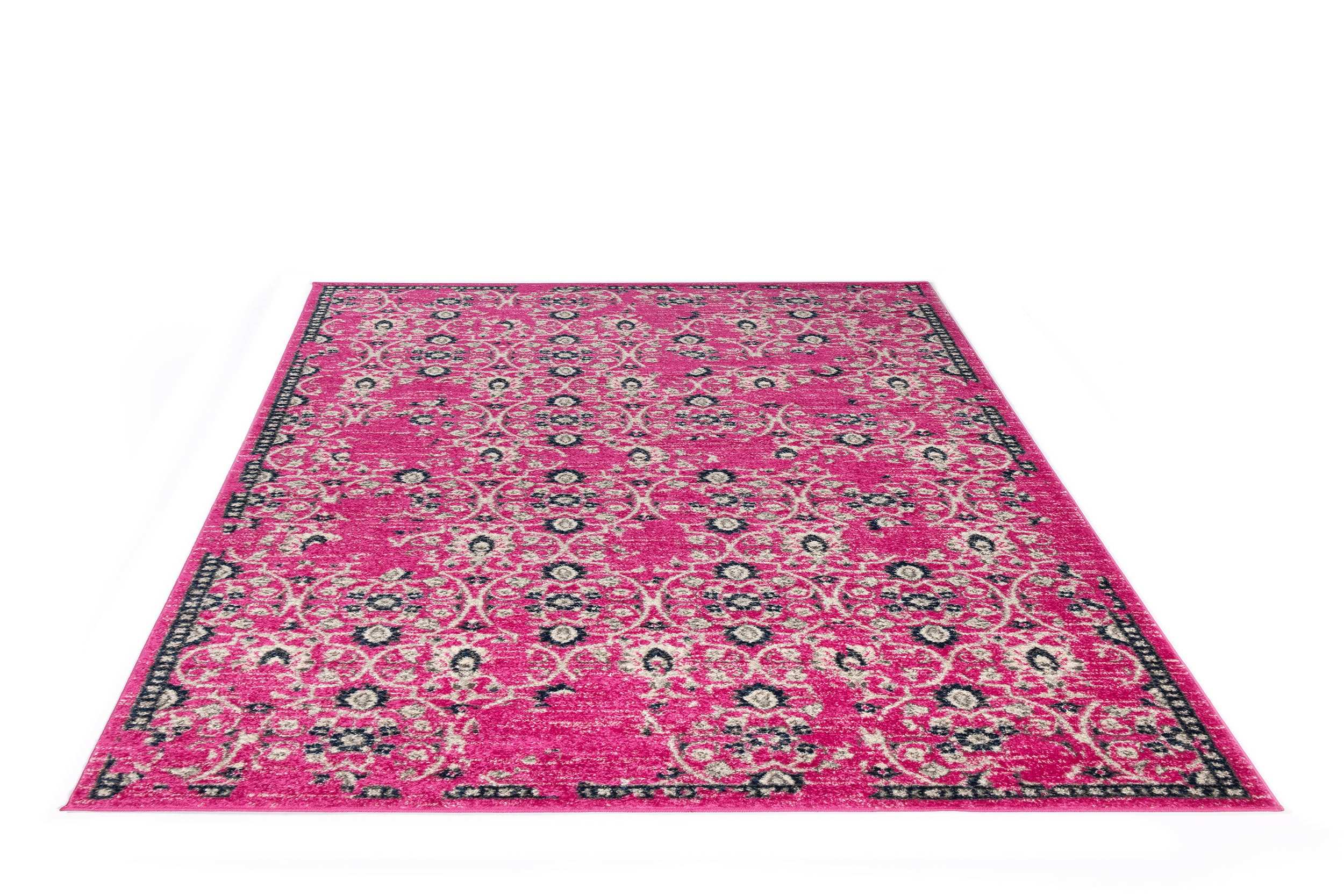 Modern Pink Polypropylene Children's Room Rug Rectangular - Emily 2352B