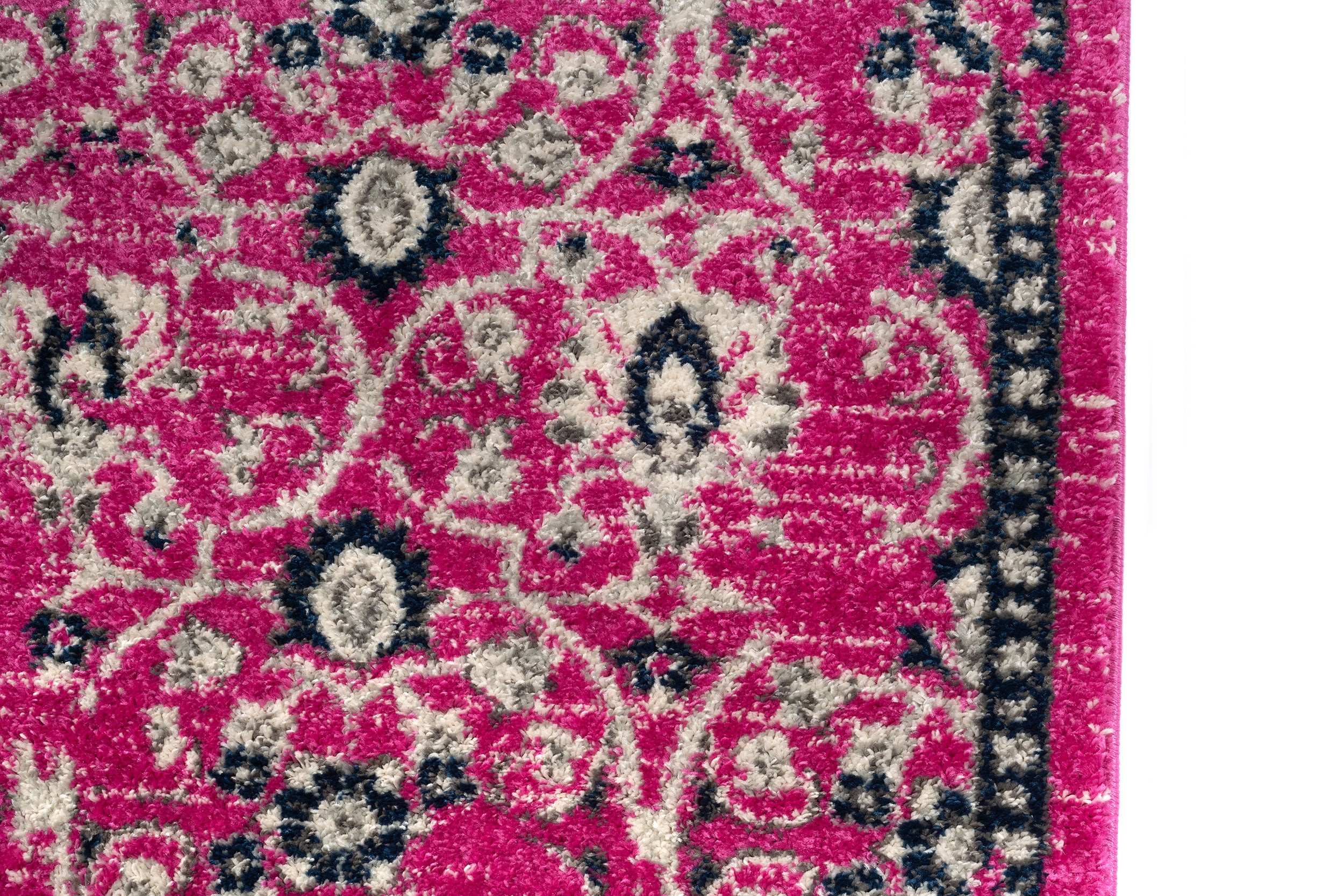 Modern Pink Polypropylene Children's Room Rug Rectangular - Emily 2352B