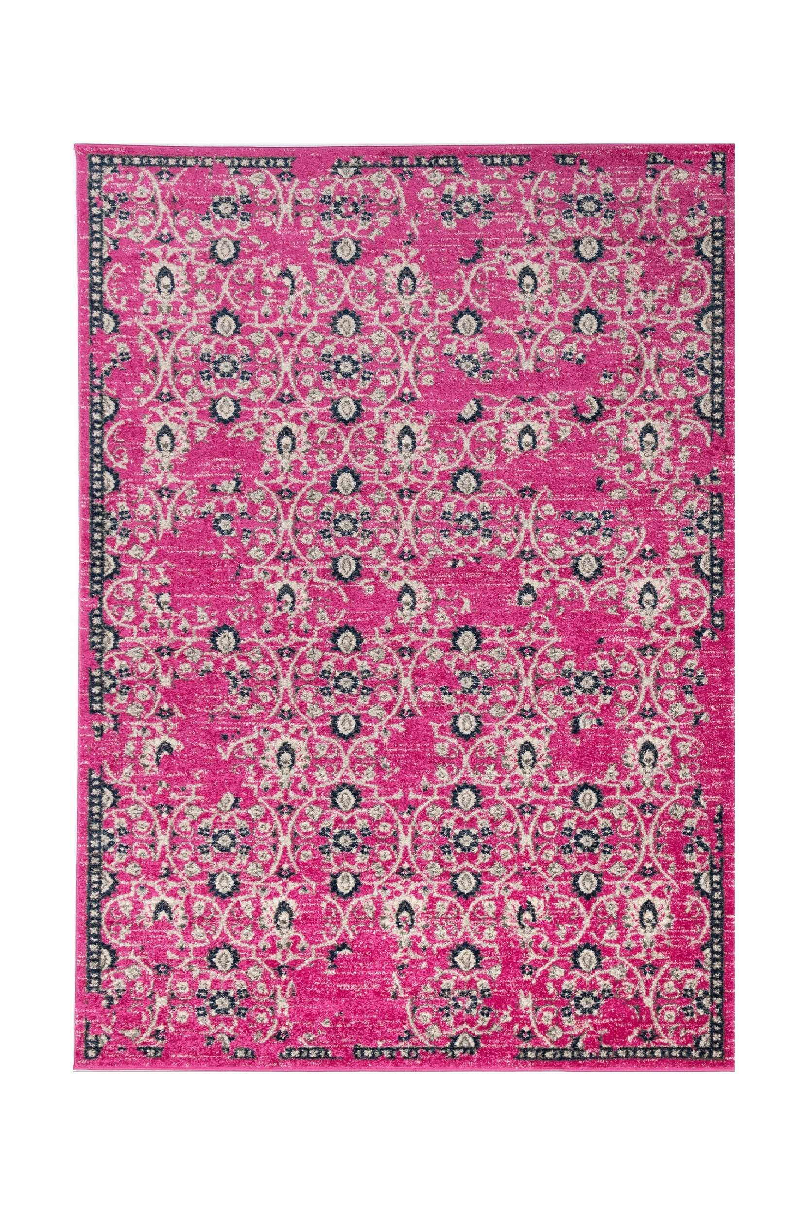 Modern Pink Polypropylene Children's Room Rug Rectangular - Emily 2352B