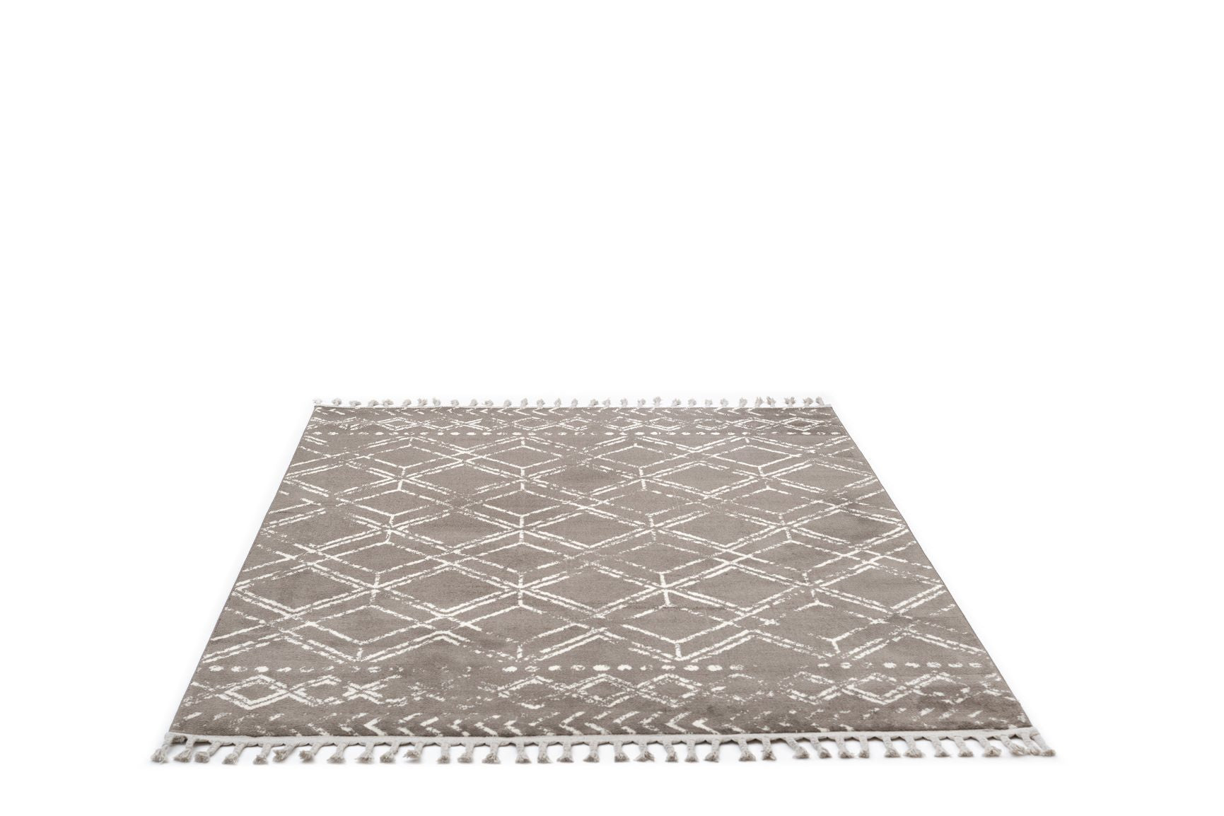 Geometric Living Room Rug Brown Polyester Rectangular Otantik 2588A