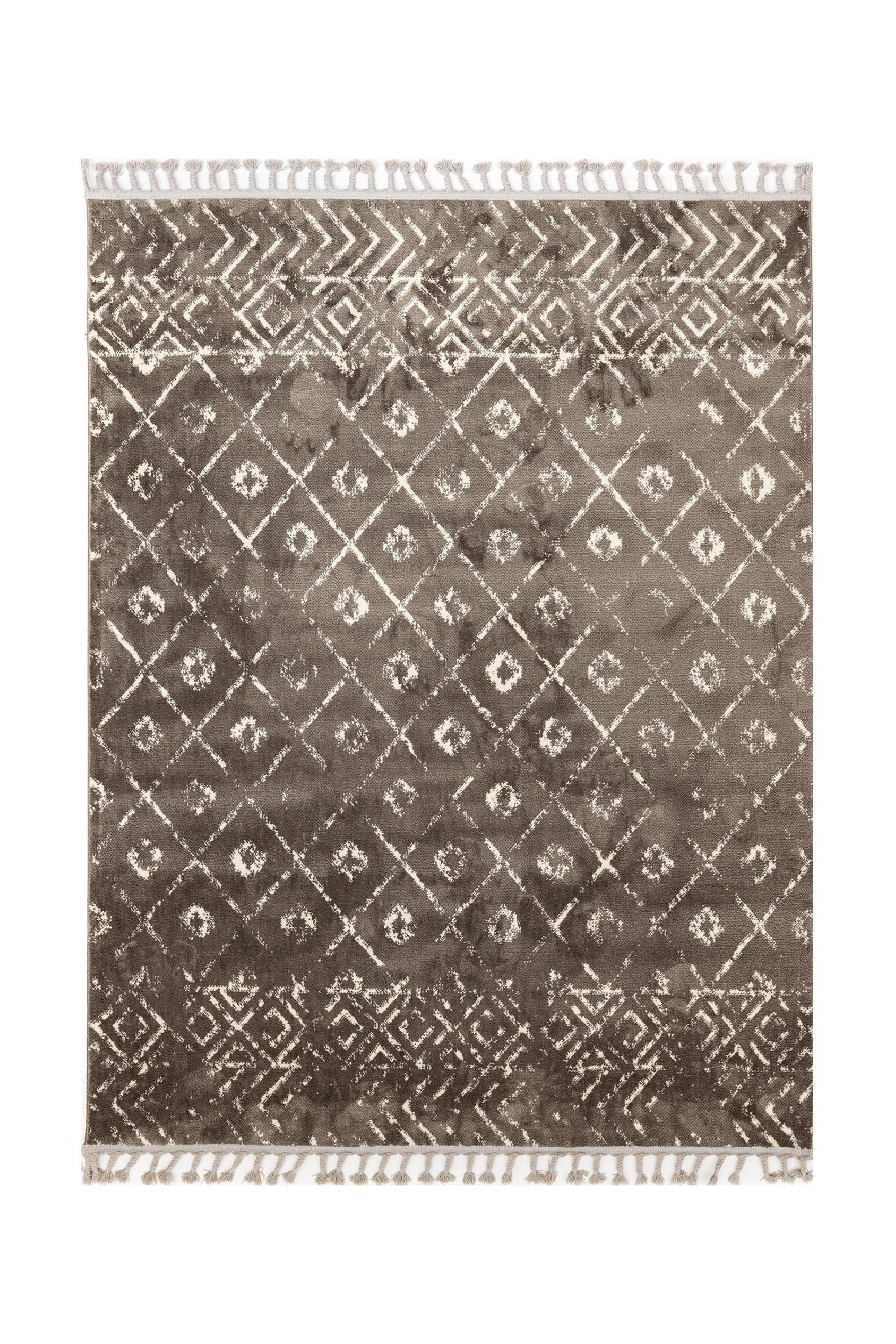 Vintage Living Room Rug Brown Polyester Rectangular Otantik 2593A