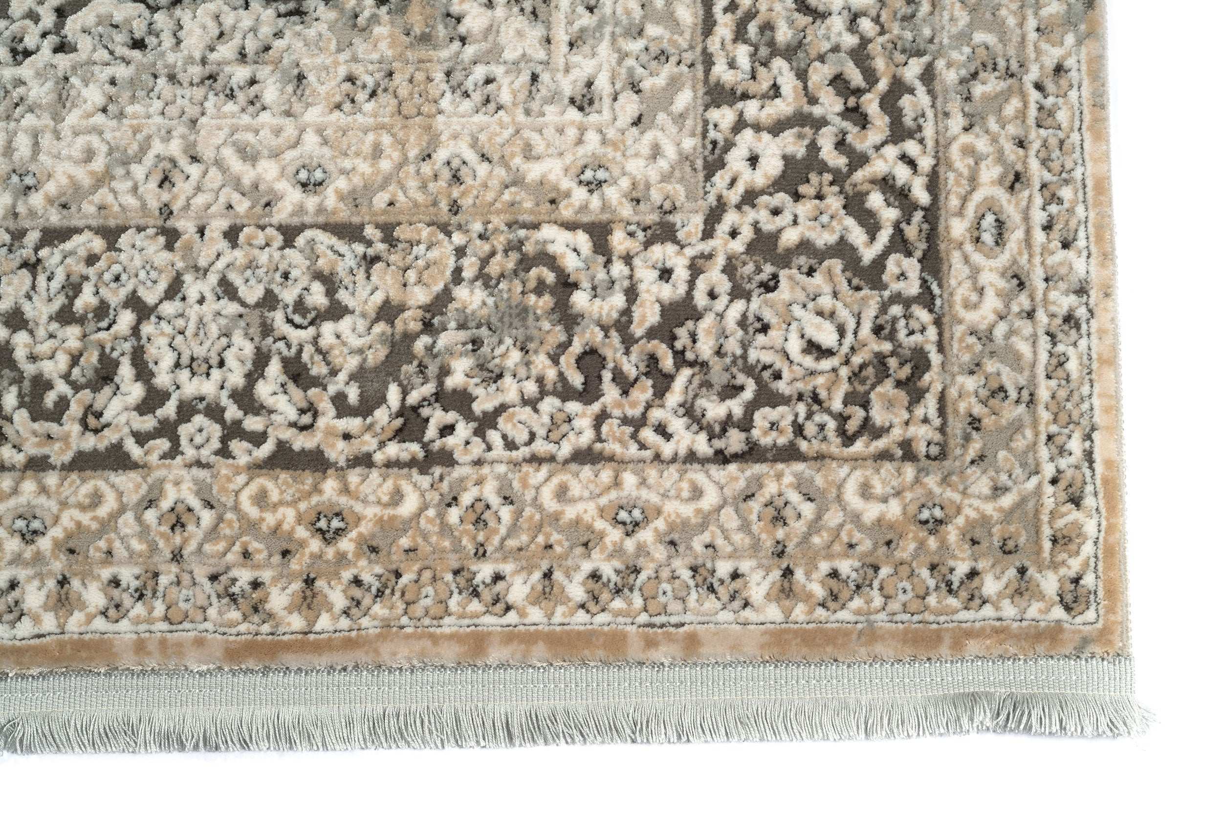 PREMIUM Persian Bedroom Carpet Beige/Grey/Black Acrylic Rectangular Purple 2801A