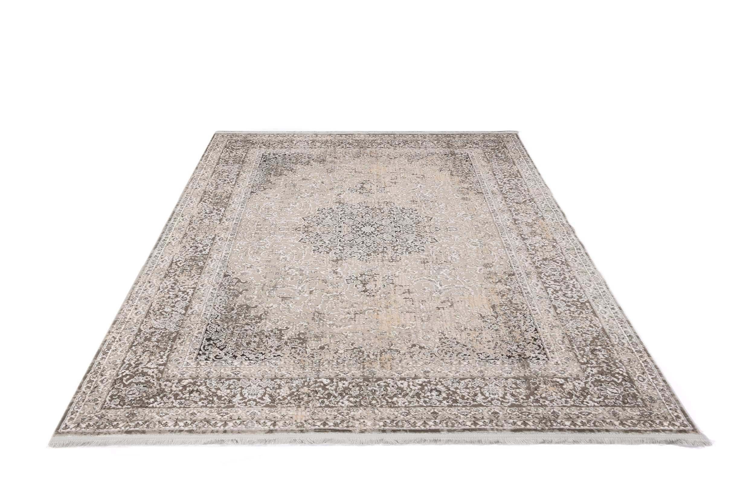 PREMIUM Persian Living Room Carpet Beige/Grey Acrylic Rectangular Purple 2801C