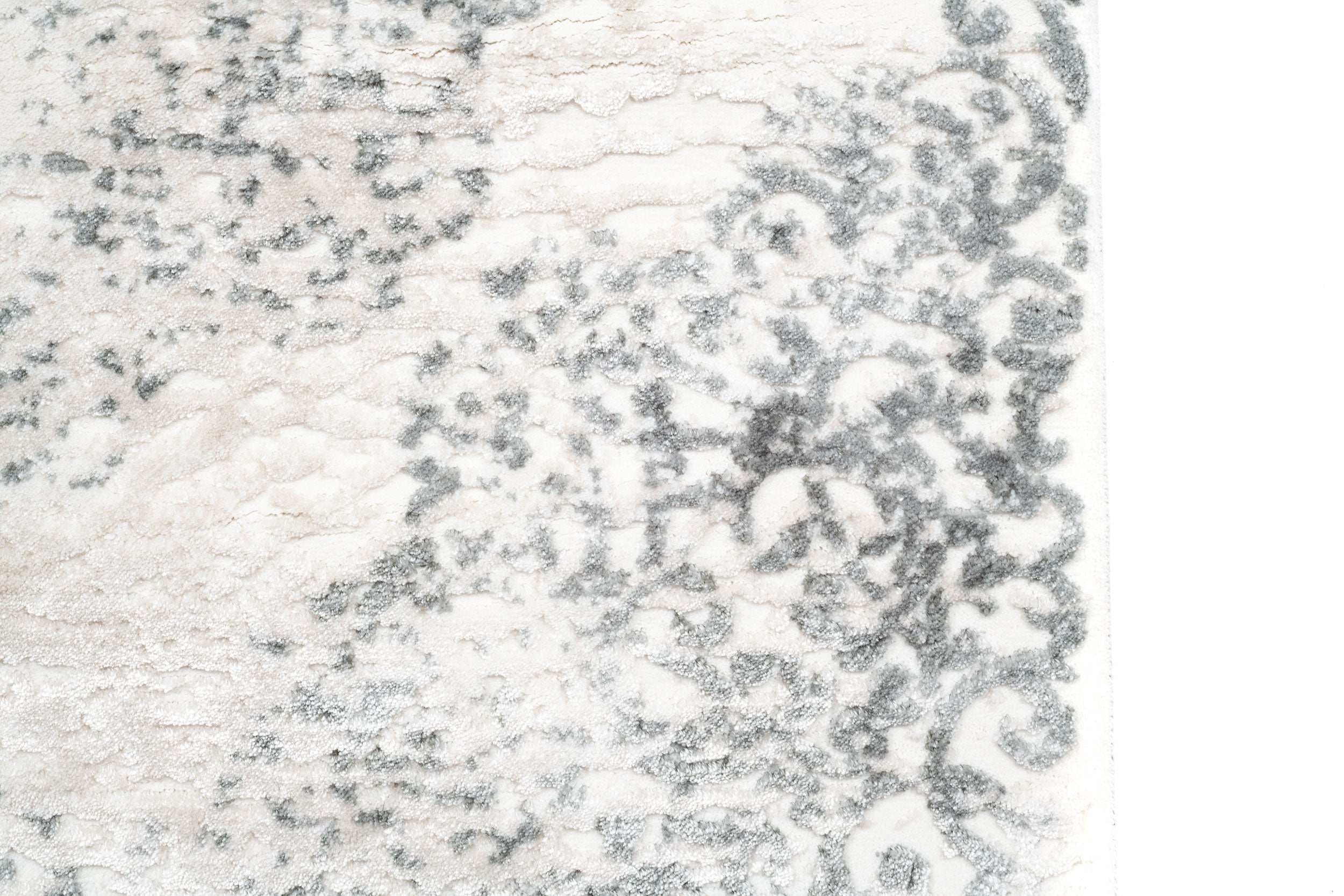 PREMIUM Modern Living Room Grey/Cream Acrylic Rectangular Carpet -Aysil 2820C