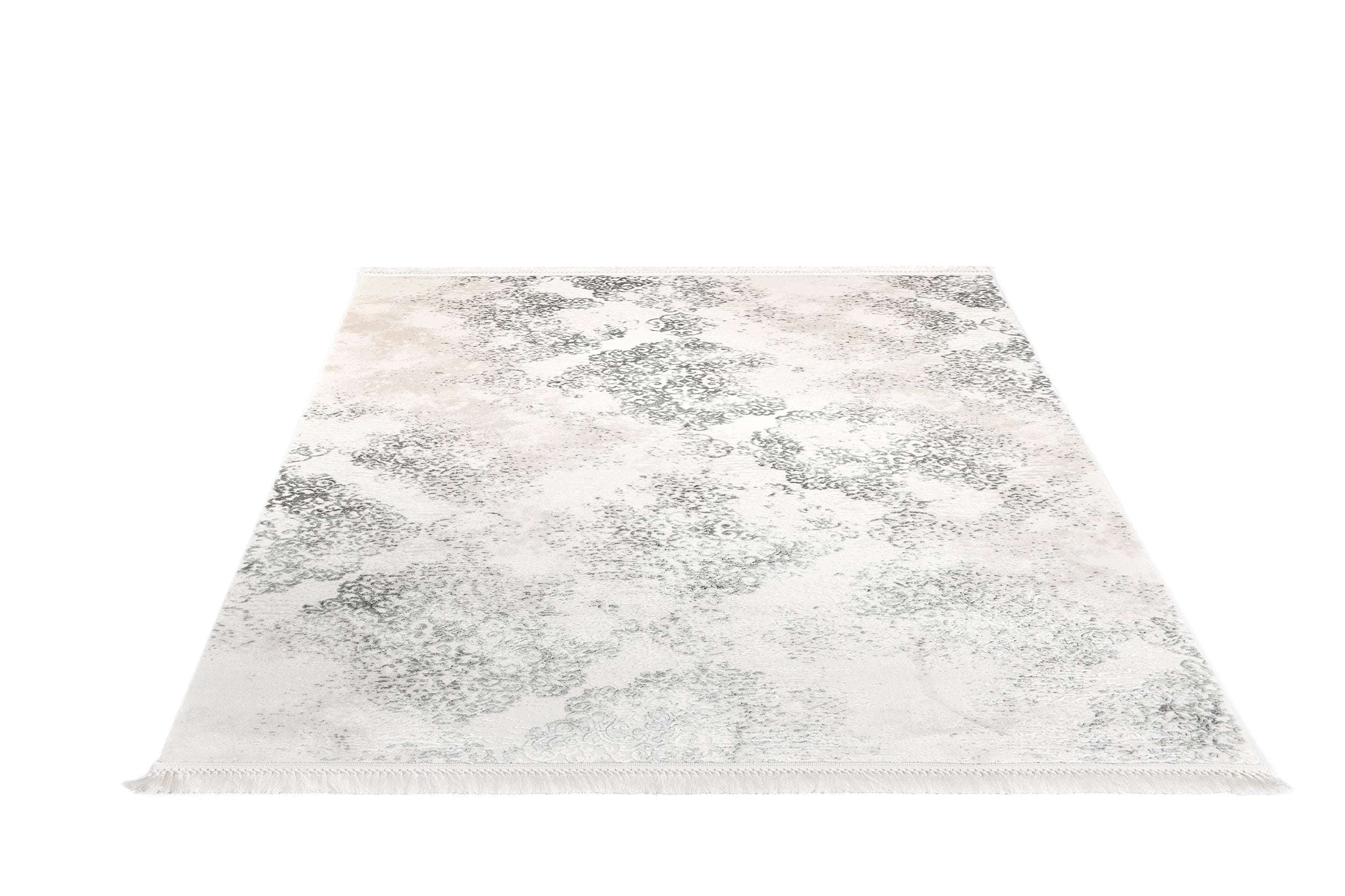 PREMIUM Modern Living Room Grey/Cream Acrylic Rectangular Carpet -Aysil 2820C