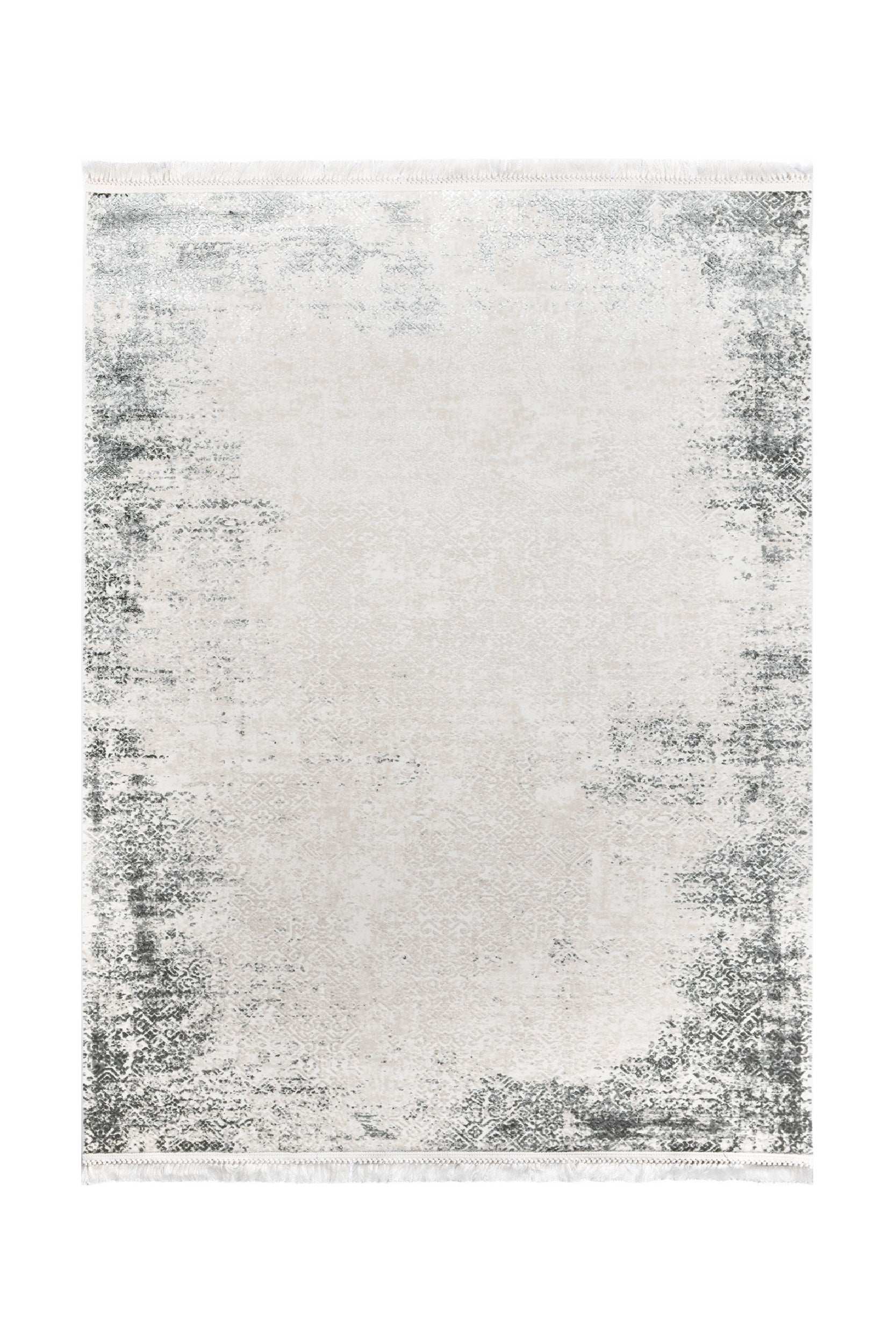PREMIUM Minimalist/Modern Grey/Cream Acrylic Rectangular Carpet - Aysil 2822C