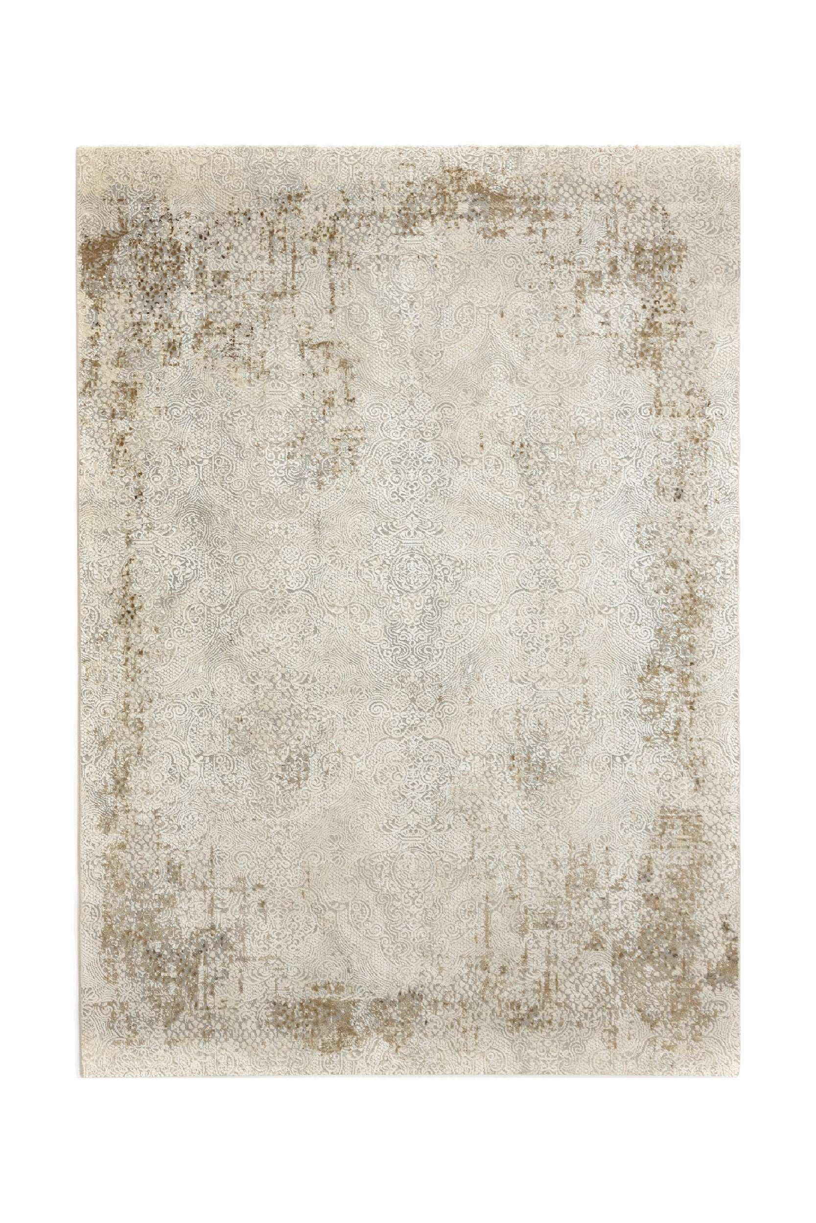 Abstract Living Beige/Cream Polyester/Polypropylene Carpet SilaLux 2930A