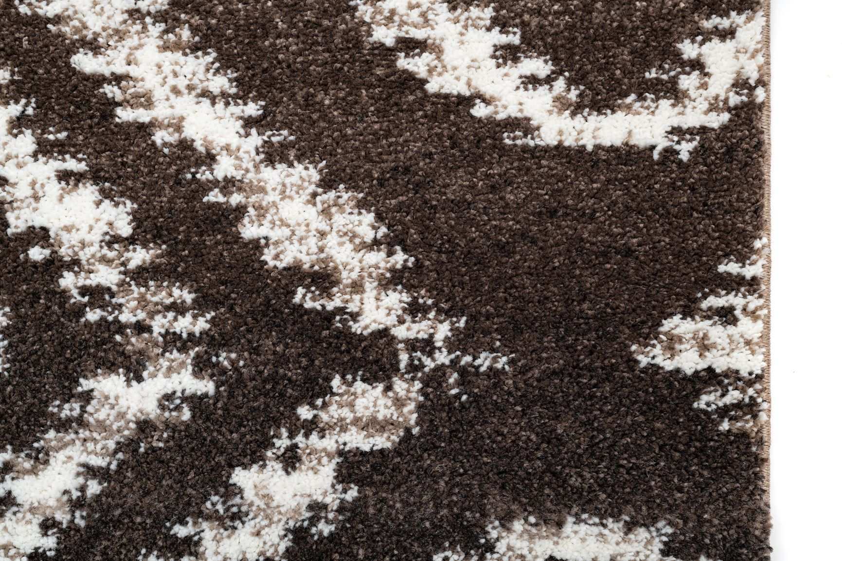 Abstract Brown Polypropylene Kitchen Rug Rectangular LuxVerso 4678A