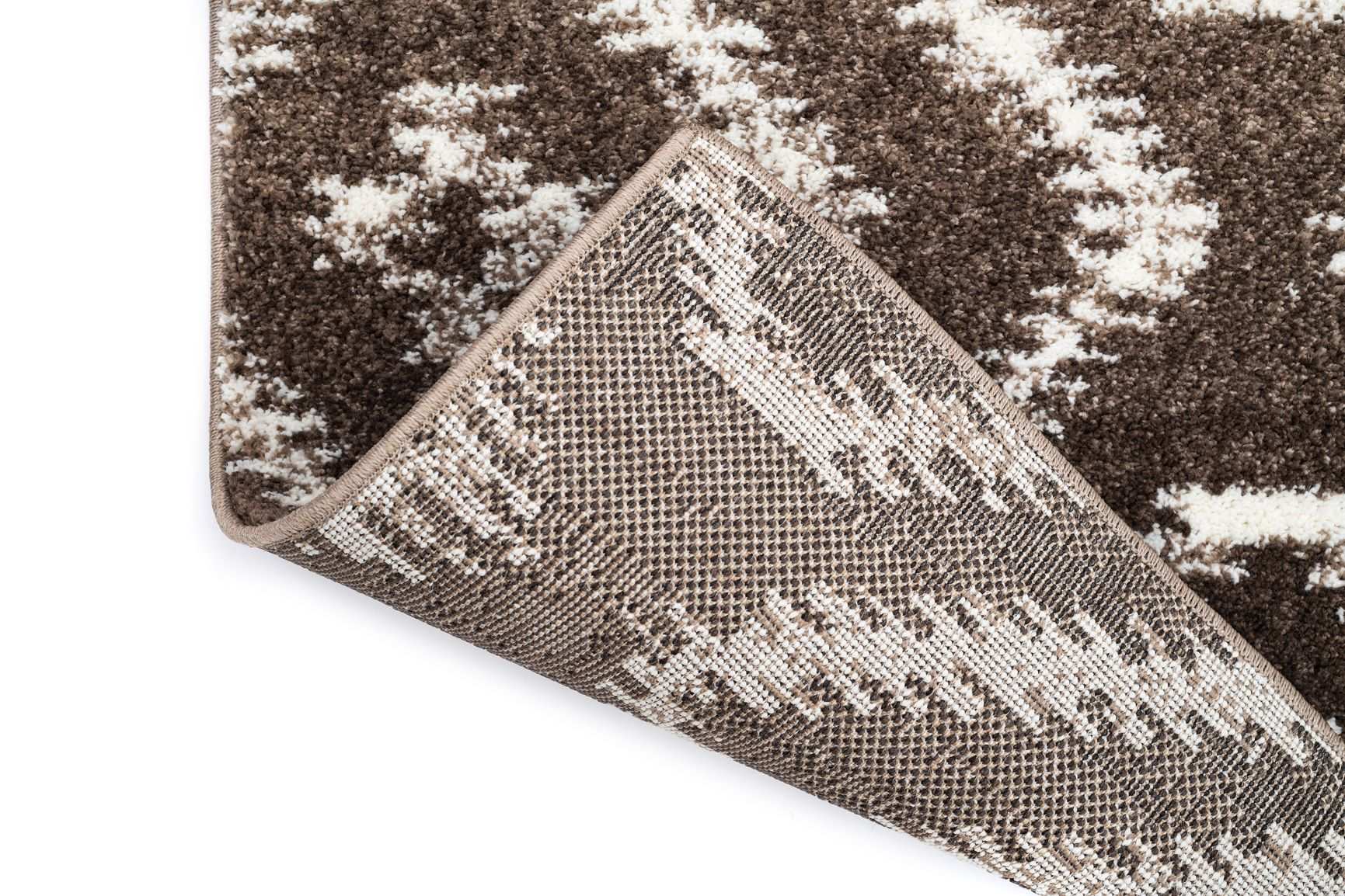 Abstract Brown Polypropylene Kitchen Rug Rectangular LuxVerso 4678A