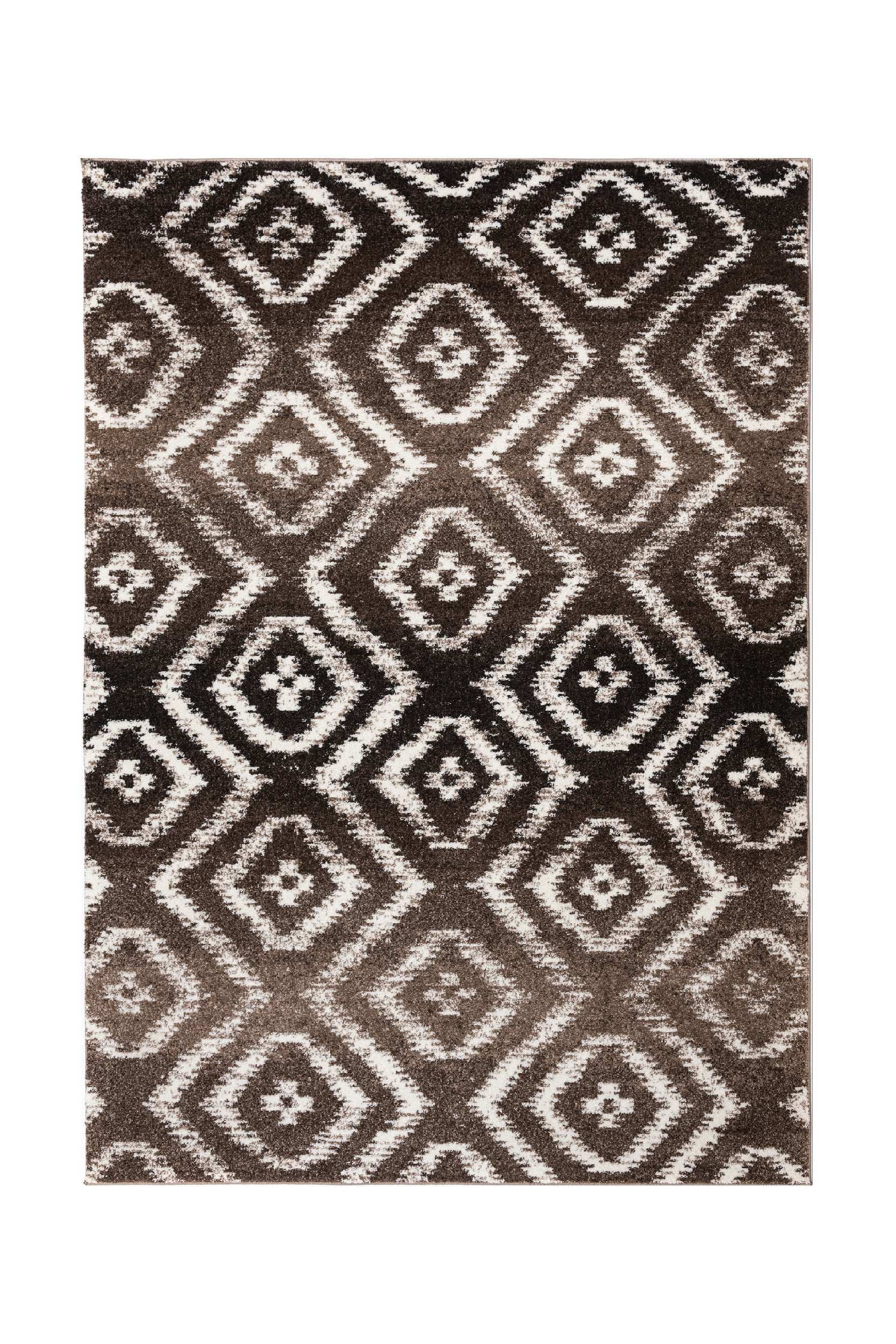 Abstract Brown Polypropylene Kitchen Rug Rectangular LuxVerso 4678A
