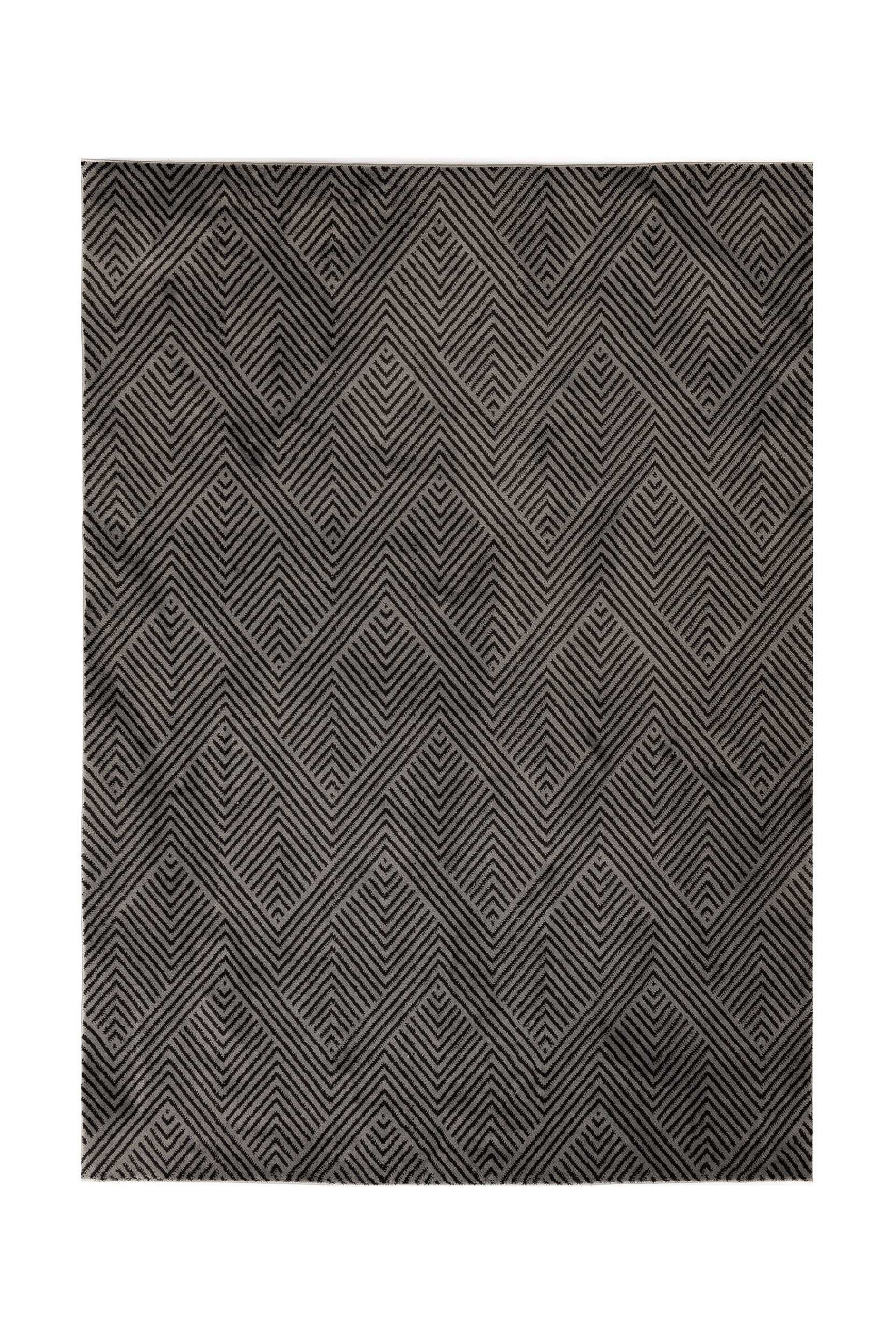 Modern Kitchen Rug Grey/Black Polyester Rectangular Otantik 5507A