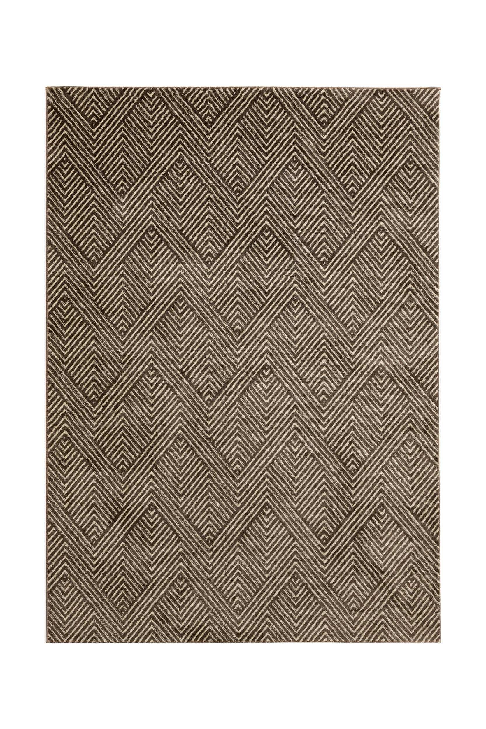 Modern/Geometric Living Room Rug Brown Polyester Rectangular Otantik 5507A