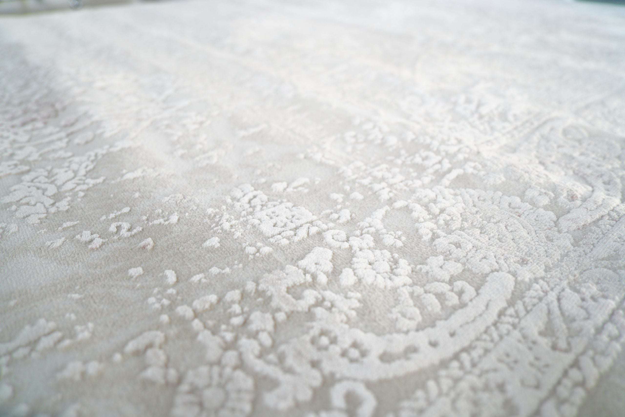 PREMIUM Abstract Living Cream/Pink Acrylic Carpet - Aysil 1584A