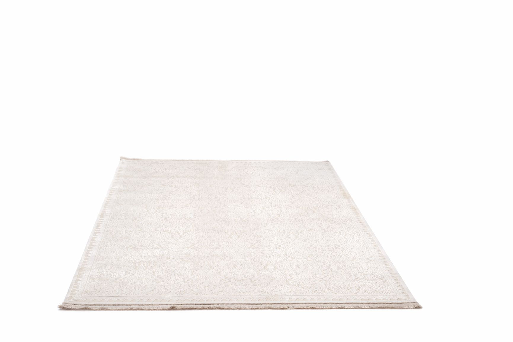 PREMIUM Bedroom Carpet Cream/White Acrylic/Bamboo Rectangular Adonis 1928A