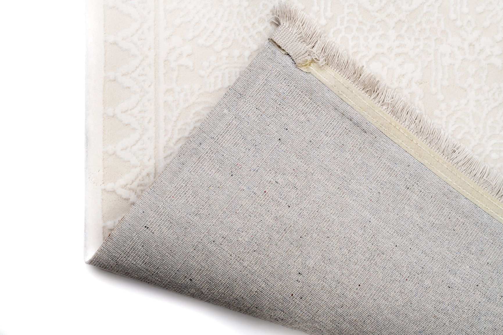 PREMIUM Bedroom Carpet Cream/White Acrylic/Bamboo Rectangular Adonis 1928A