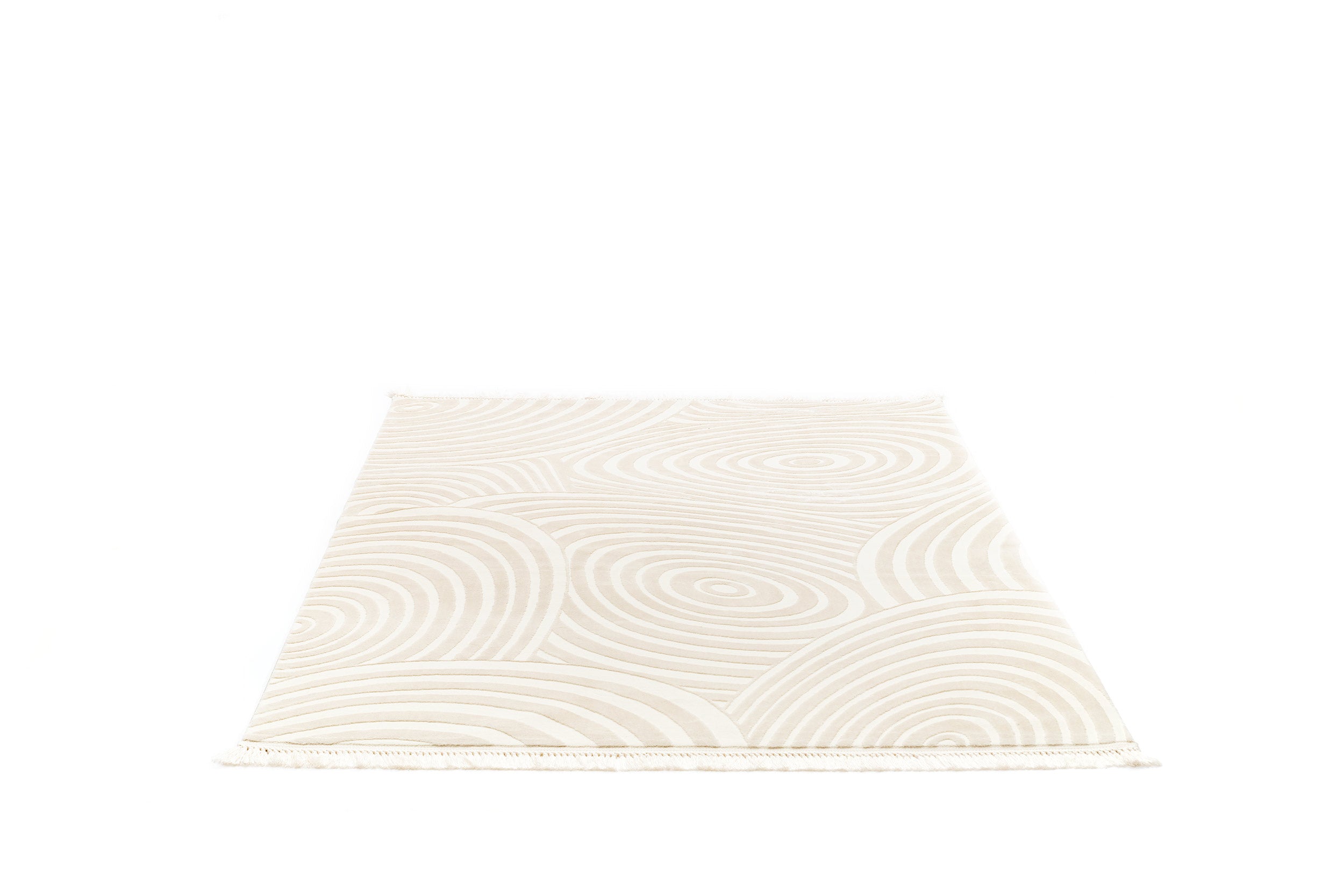 PREMIUM Modern Living Cream/White Acrylic Rectangular Carpet - Aysil 2960A