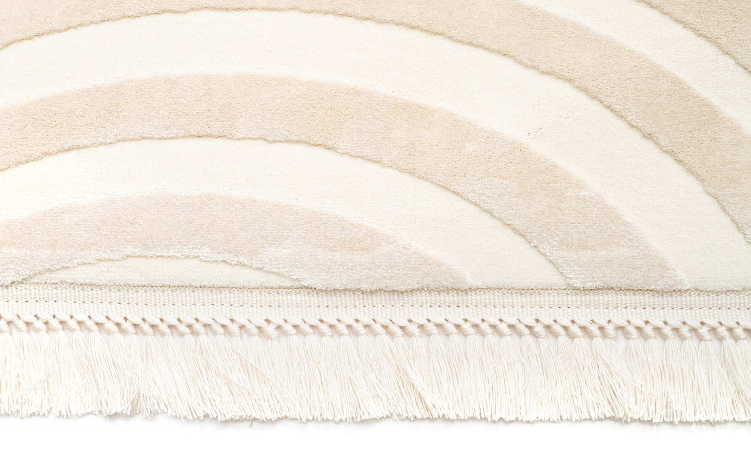 PREMIUM Modern Living Cream/White Acrylic Rectangular Carpet - Aysil 2960A