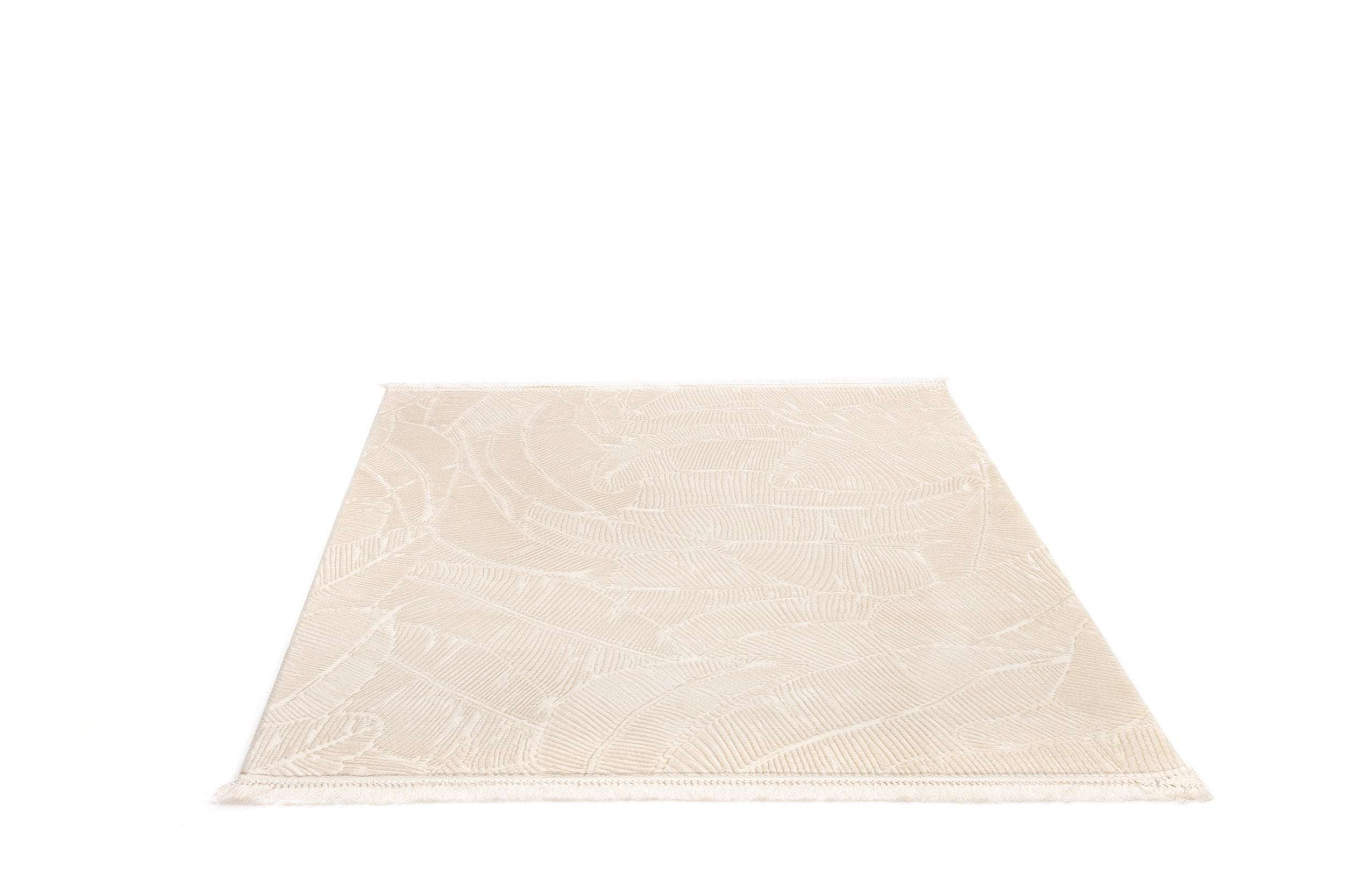 PREMIUM Modern Living Cream/White Acrylic Rectangular Carpet -Aysil 2961A