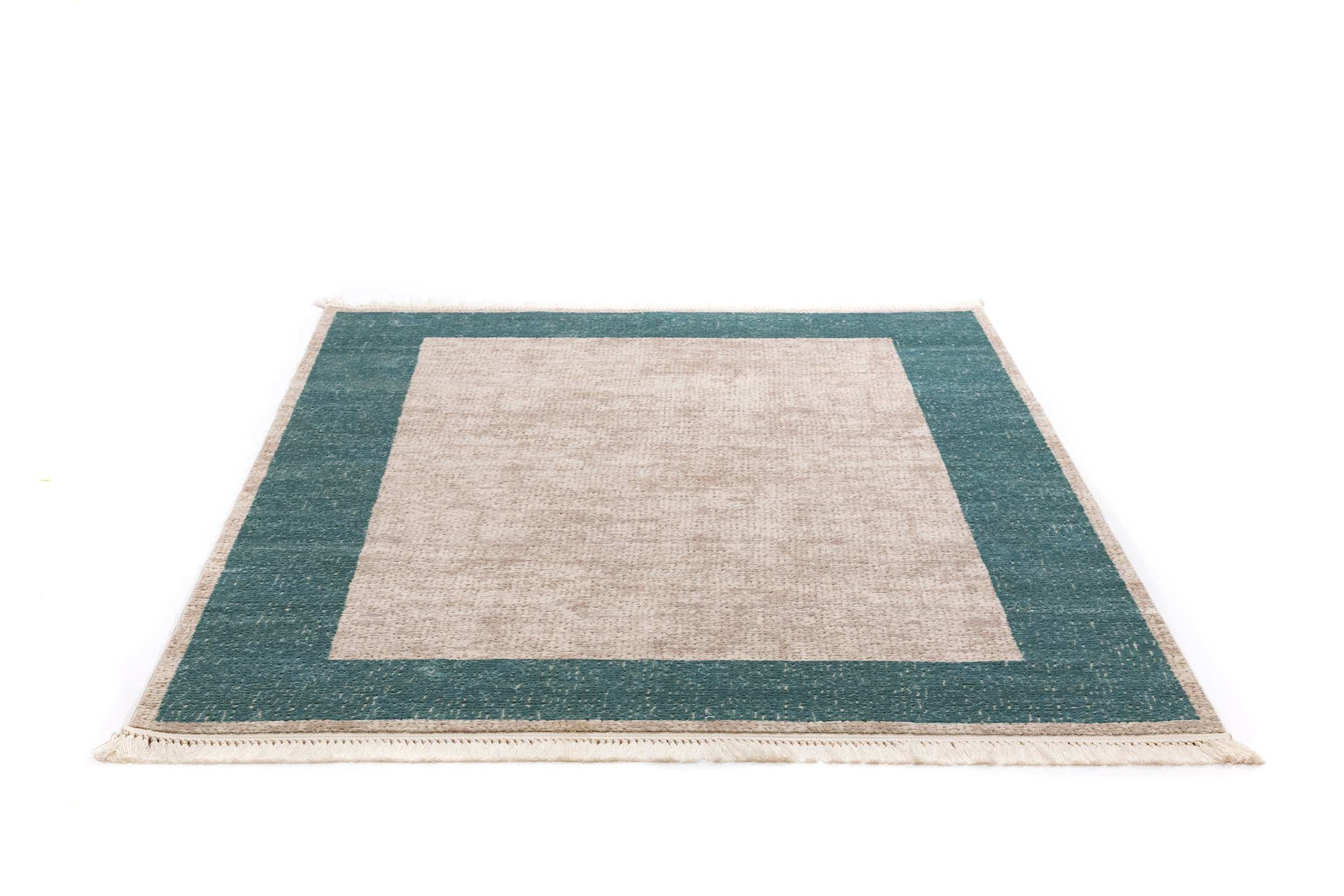 PREMIUM Modern Living Room Carpet Turquoise/Beige Acrylic - Aysil 2142A