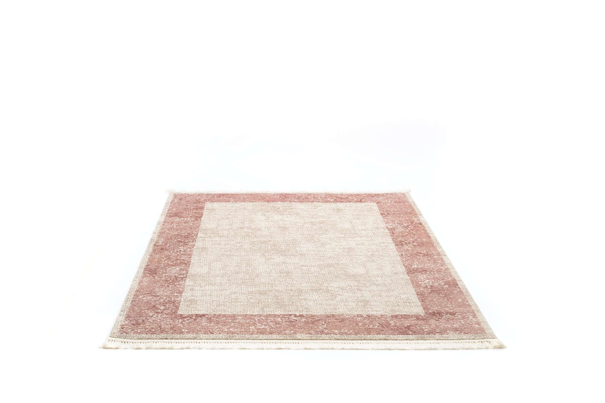 PREMIUM Modern Bedroom Beige/Pink Acrylic Rectangular Carpet - Aysil 2142B