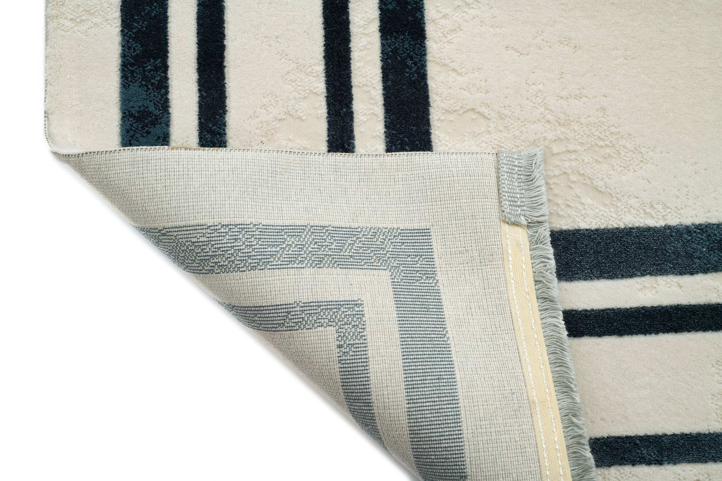 PREMIUM Living Room Cream/Turquoise Acrylic Rectangular Carpet Adonis 2597B