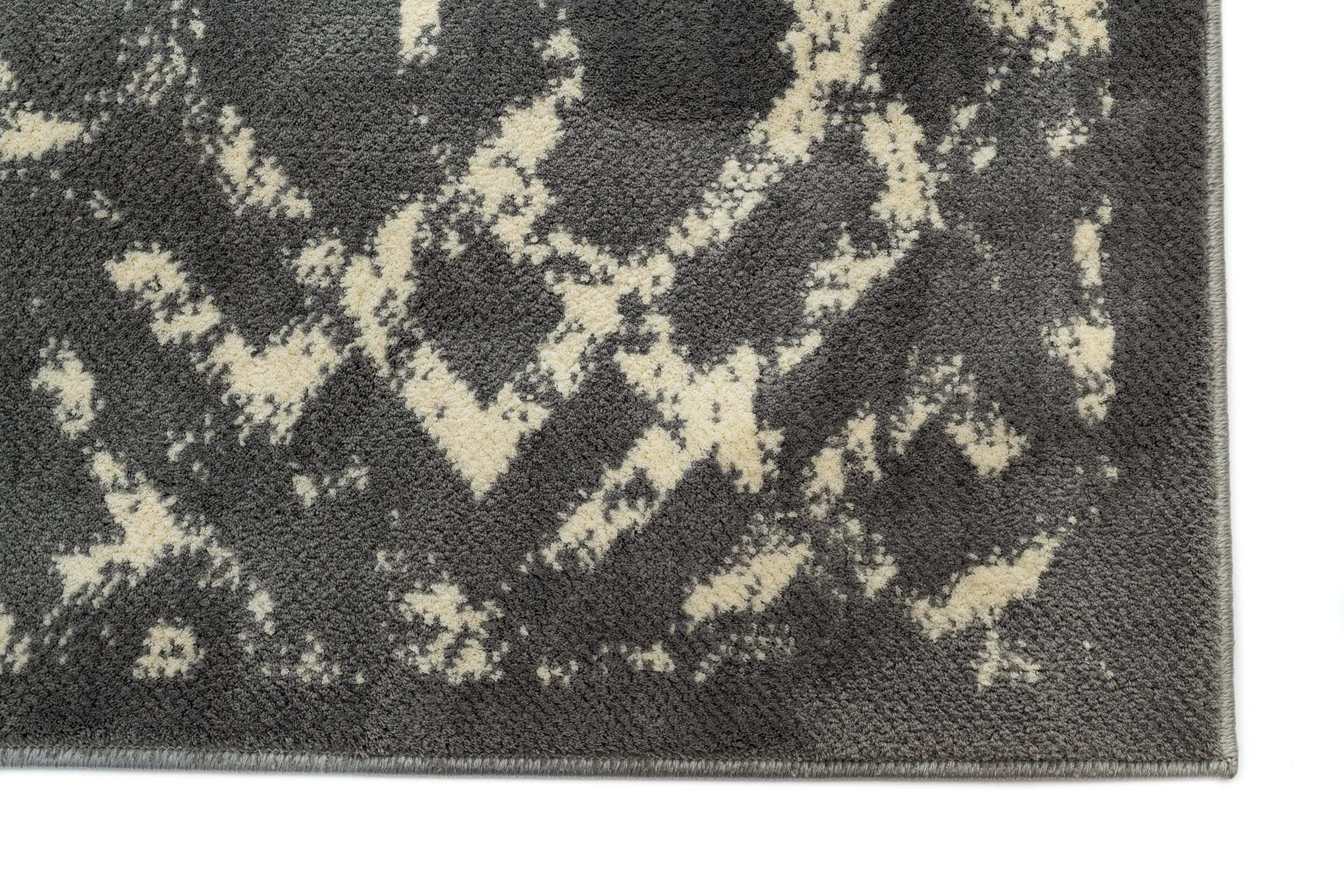 Modern Grey Polyester Rectangular Kitchen Rug Otantik 2618A