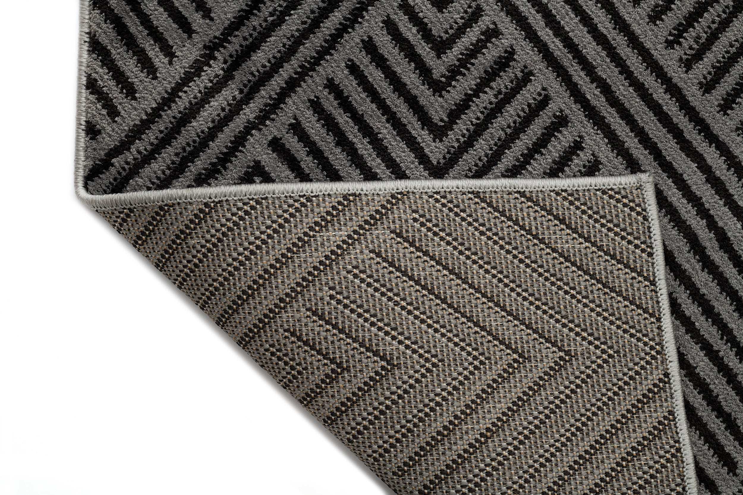 Modern Kitchen Rug Grey/Black Polyester Rectangular Otantik 5507A