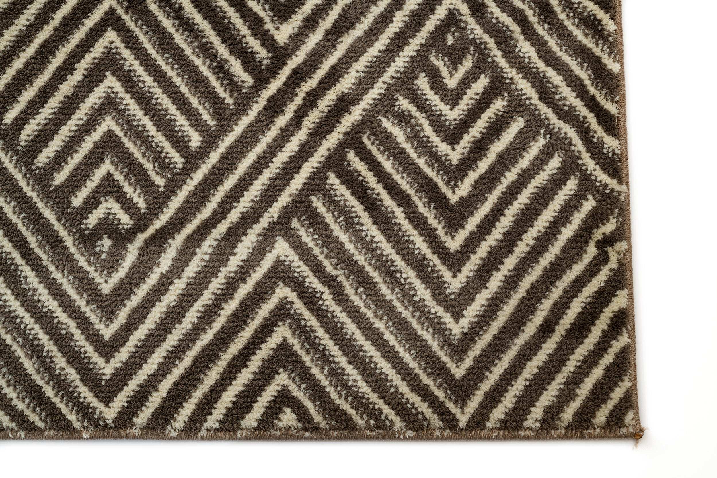 Modern/Geometric Living Room Rug Brown Polyester Rectangular Otantik 5507A