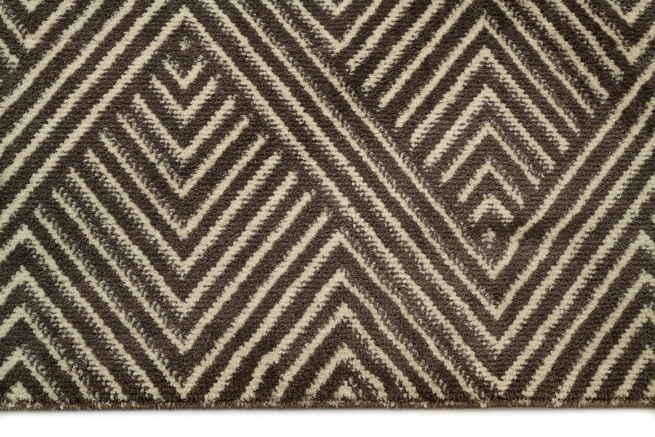 Modern/Geometric Living Room Rug Brown Polyester Rectangular Otantik 5507A