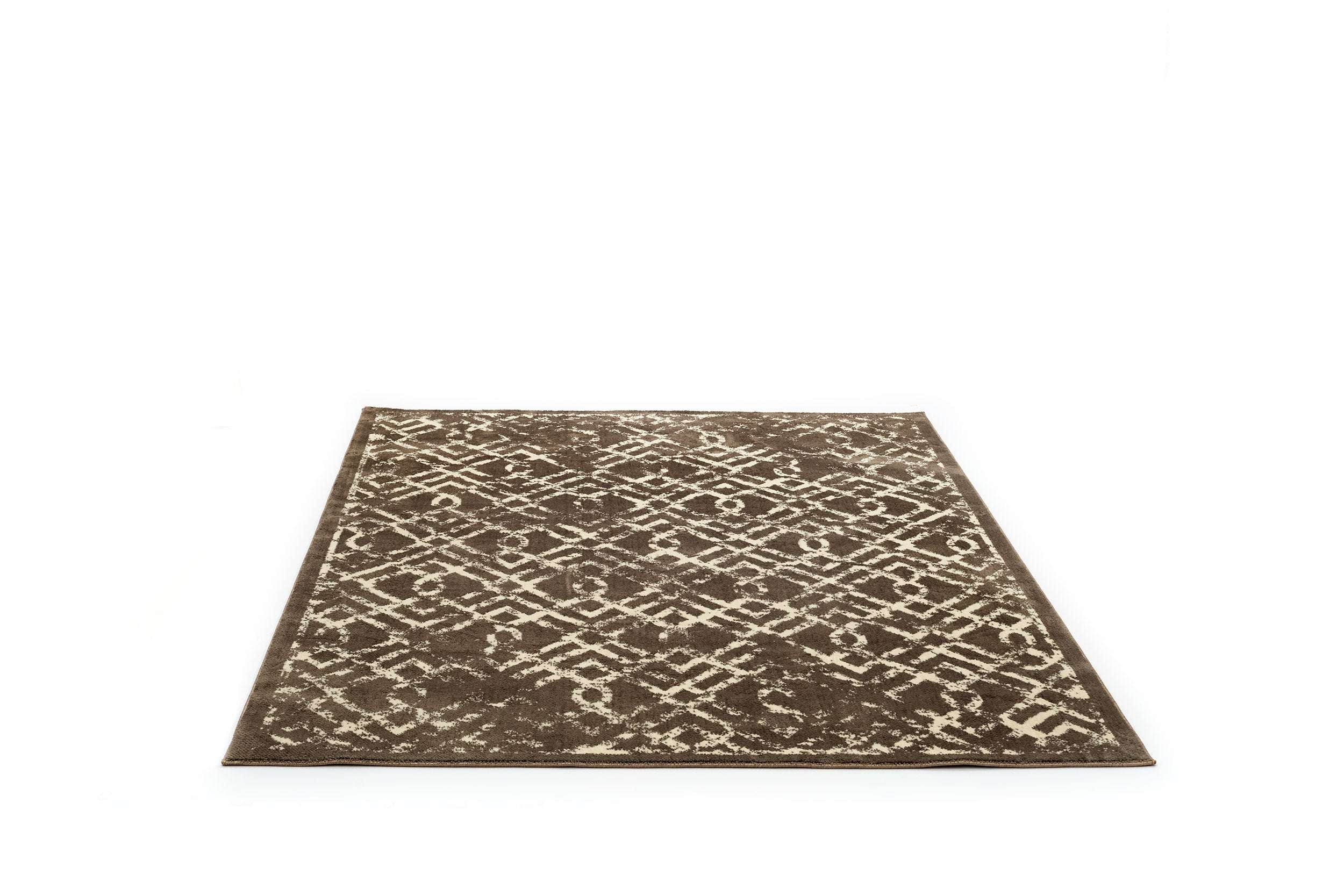 Modern Brown Rectangular Polyester Kitchen Rug Otantik 2618A