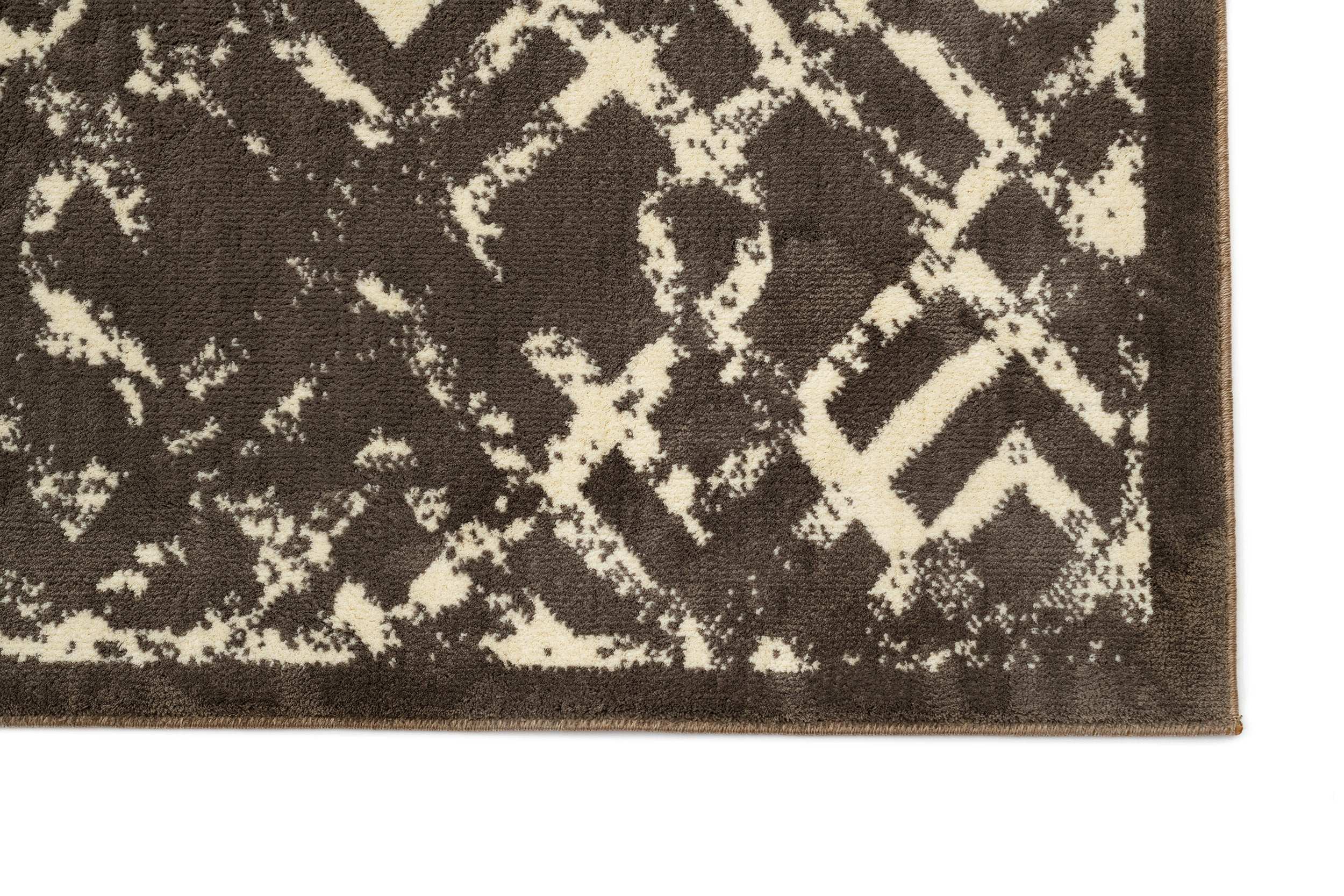 Modern Brown Rectangular Polyester Kitchen Rug Otantik 2618A