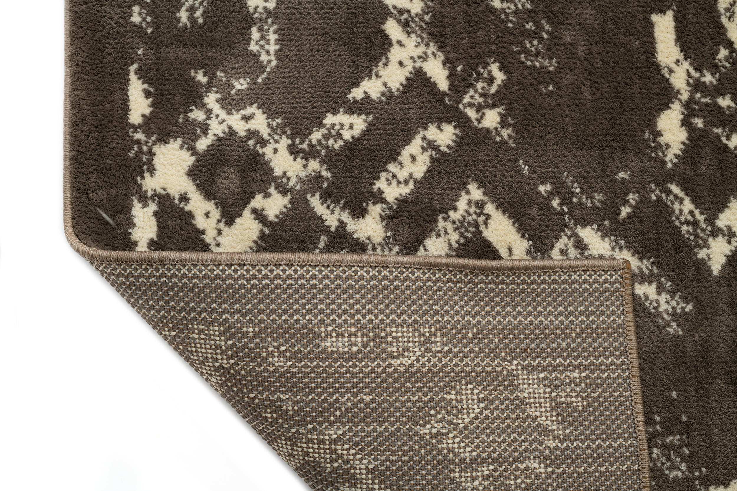 Modern Brown Rectangular Polyester Kitchen Rug Otantik 2618A