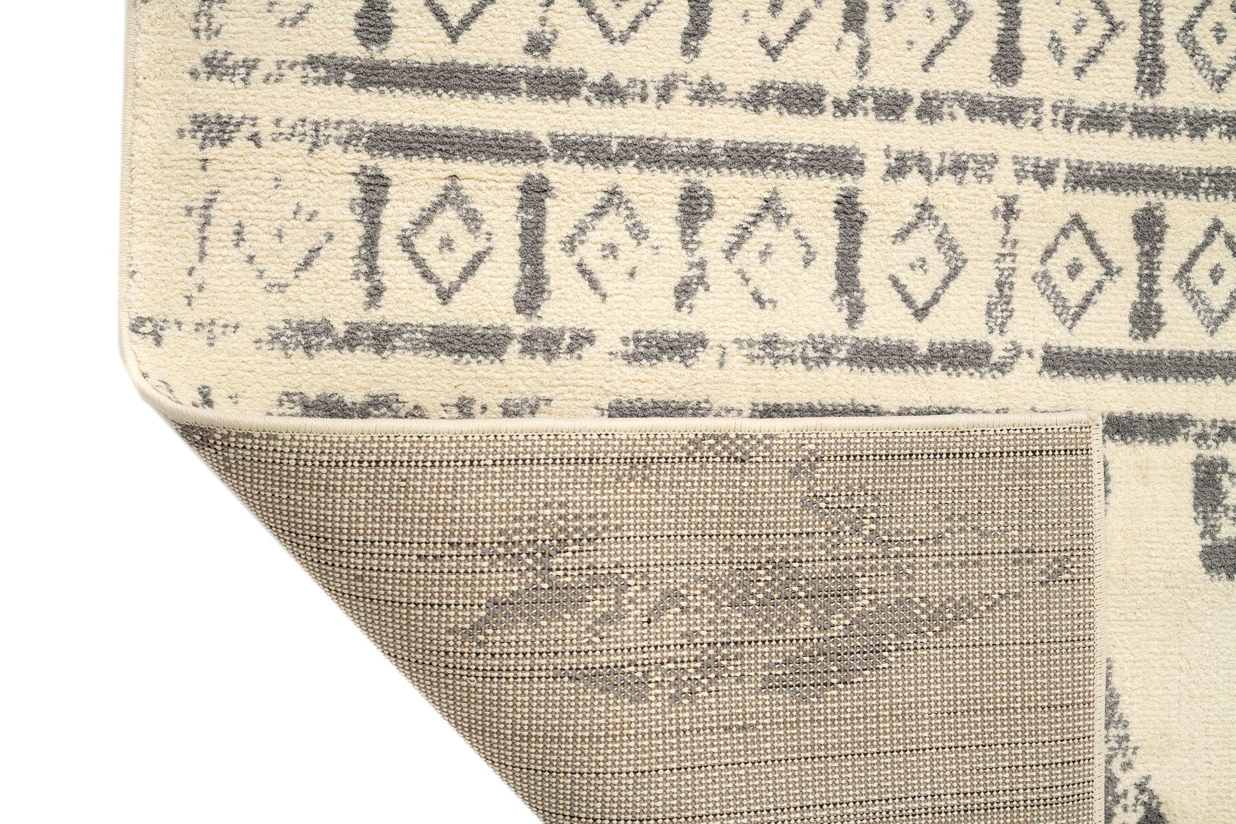 Modern/Scandinavian Kitchen Rug Cream/Grey Polyester Rectangular Otantik 2617A