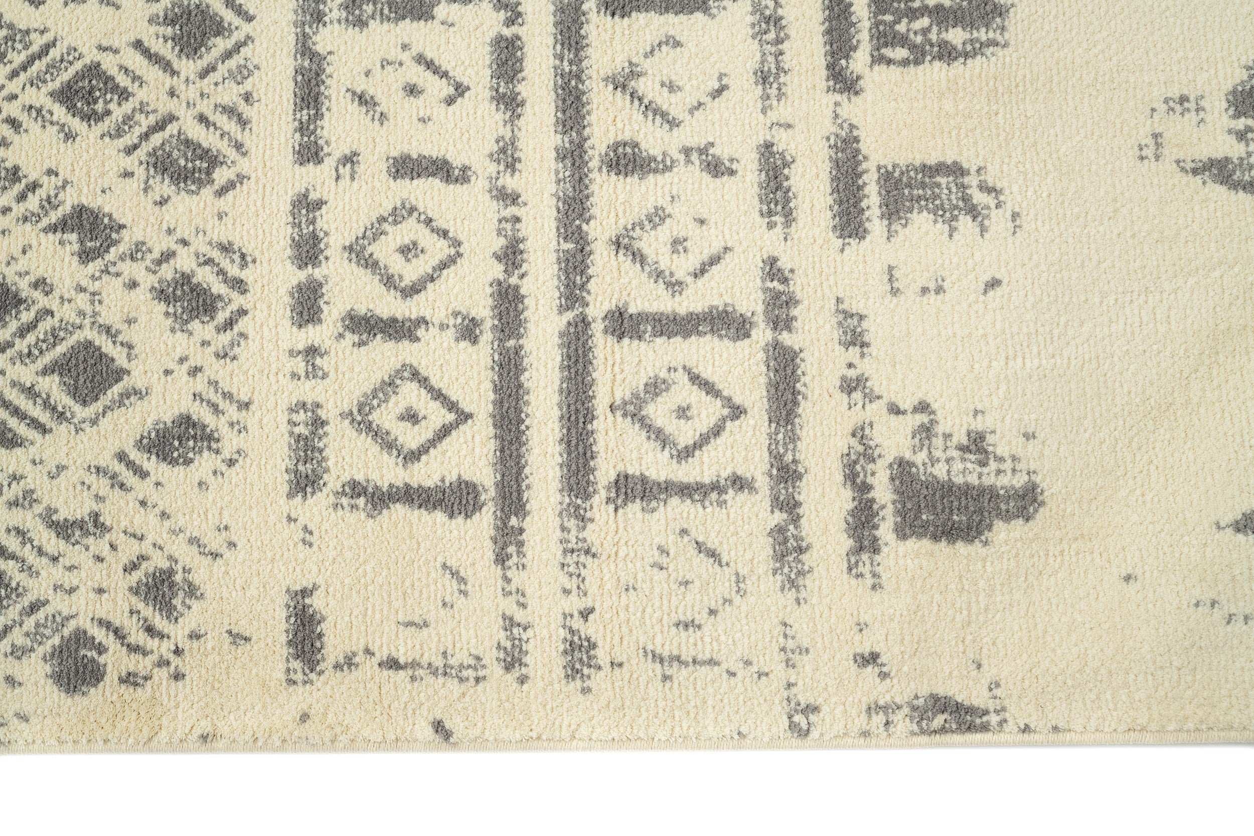 Modern/Scandinavian Kitchen Rug Cream/Grey Polyester Rectangular Otantik 2617A